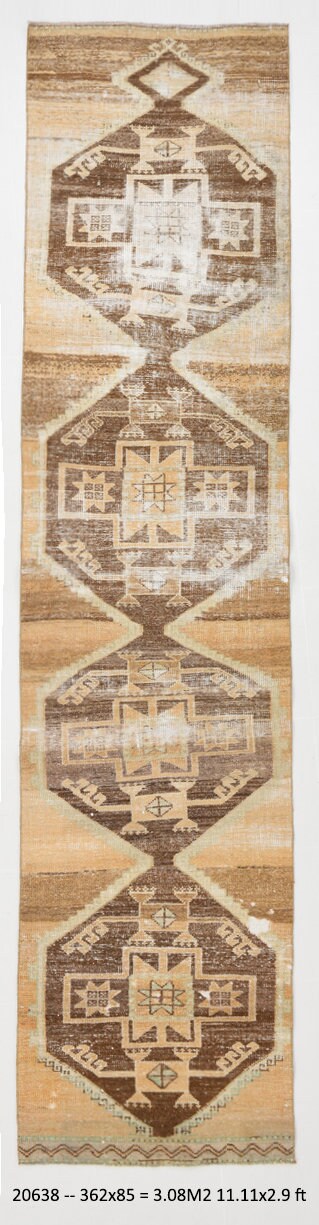 Turkish Vintage Runner Rug 2’9’ x 11’11’