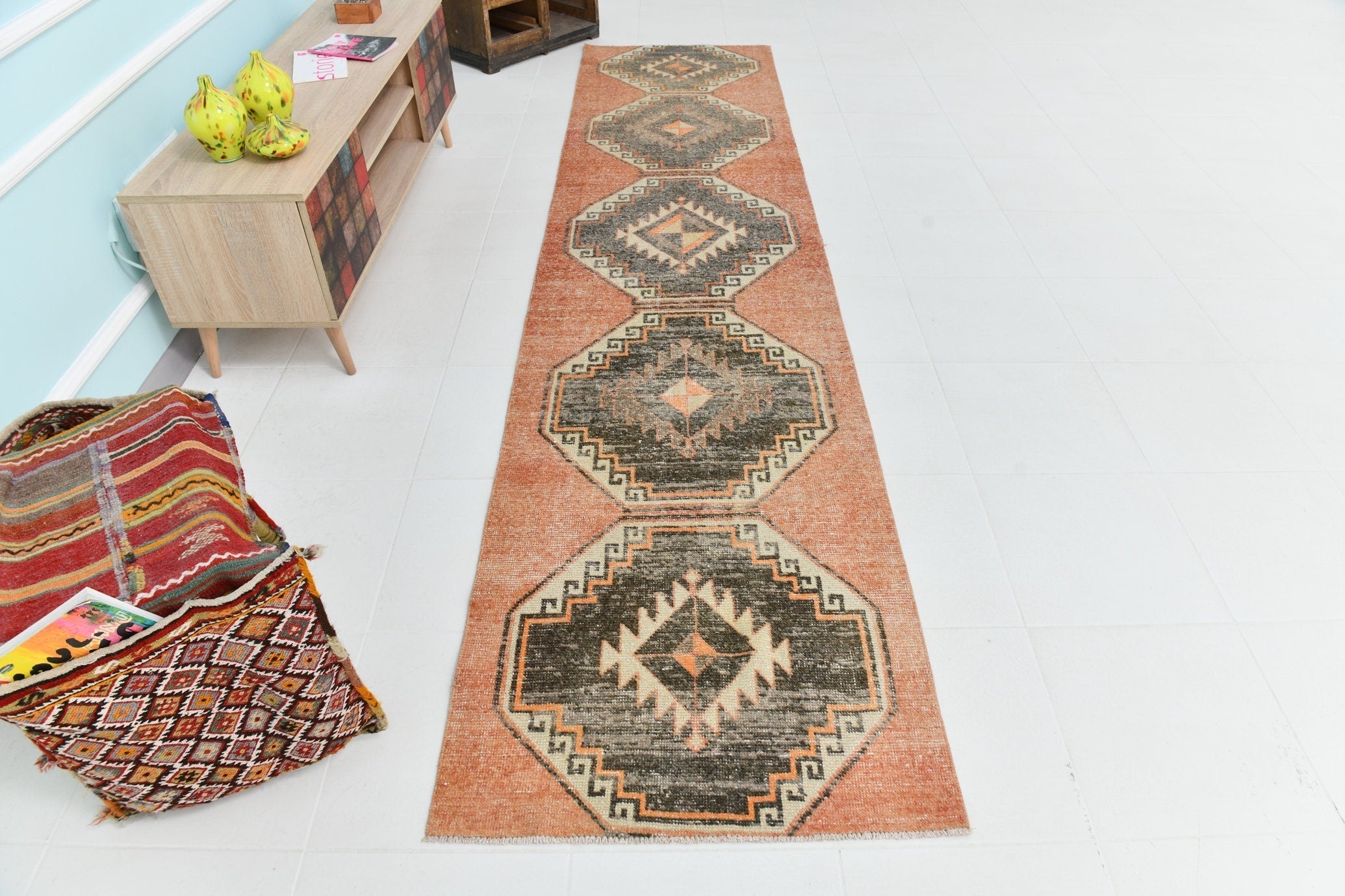 Turkish Vintage Runner Rug 2’9’ x 11’7’