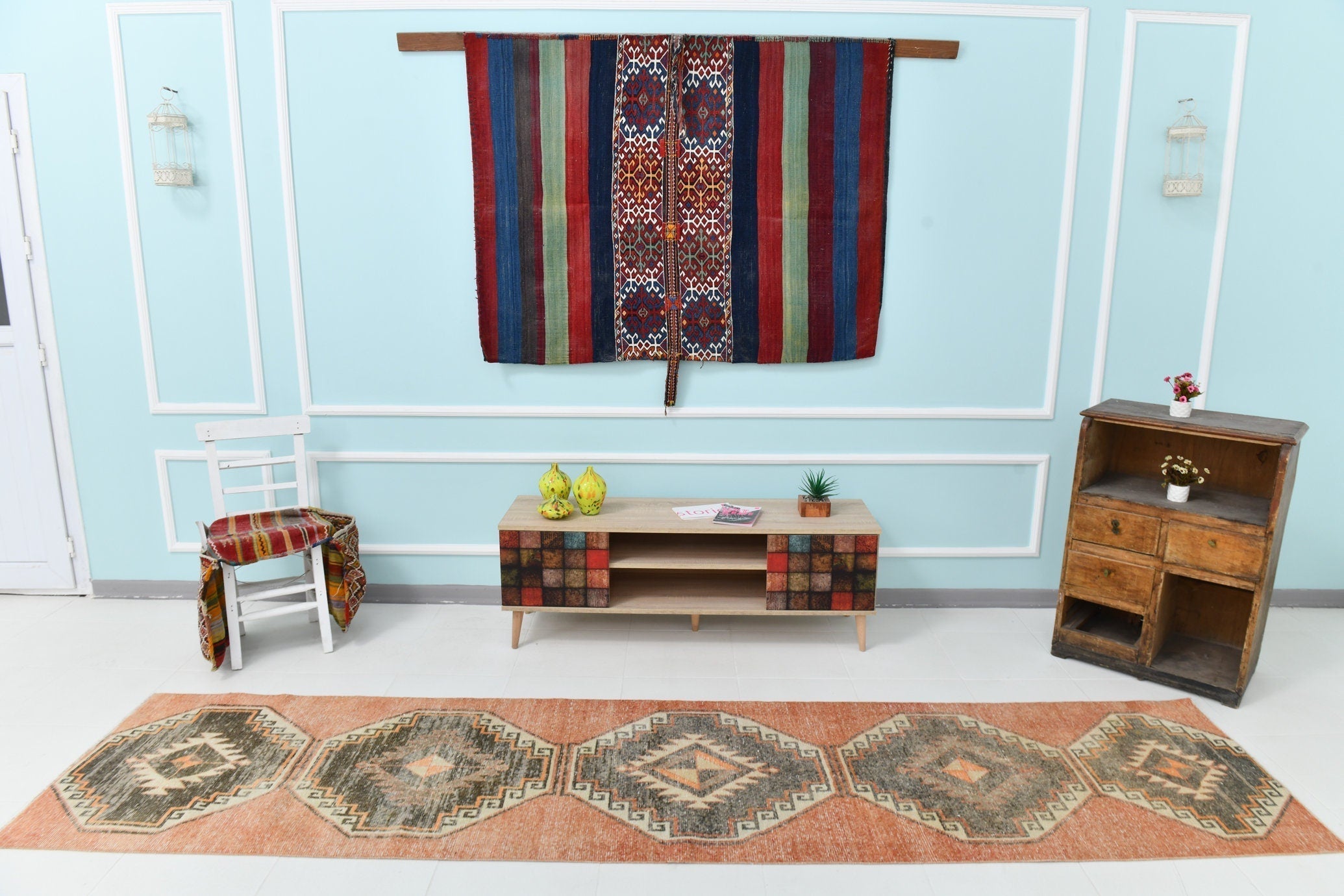 Turkish Vintage Runner Rug 2’9’ x 11’7’