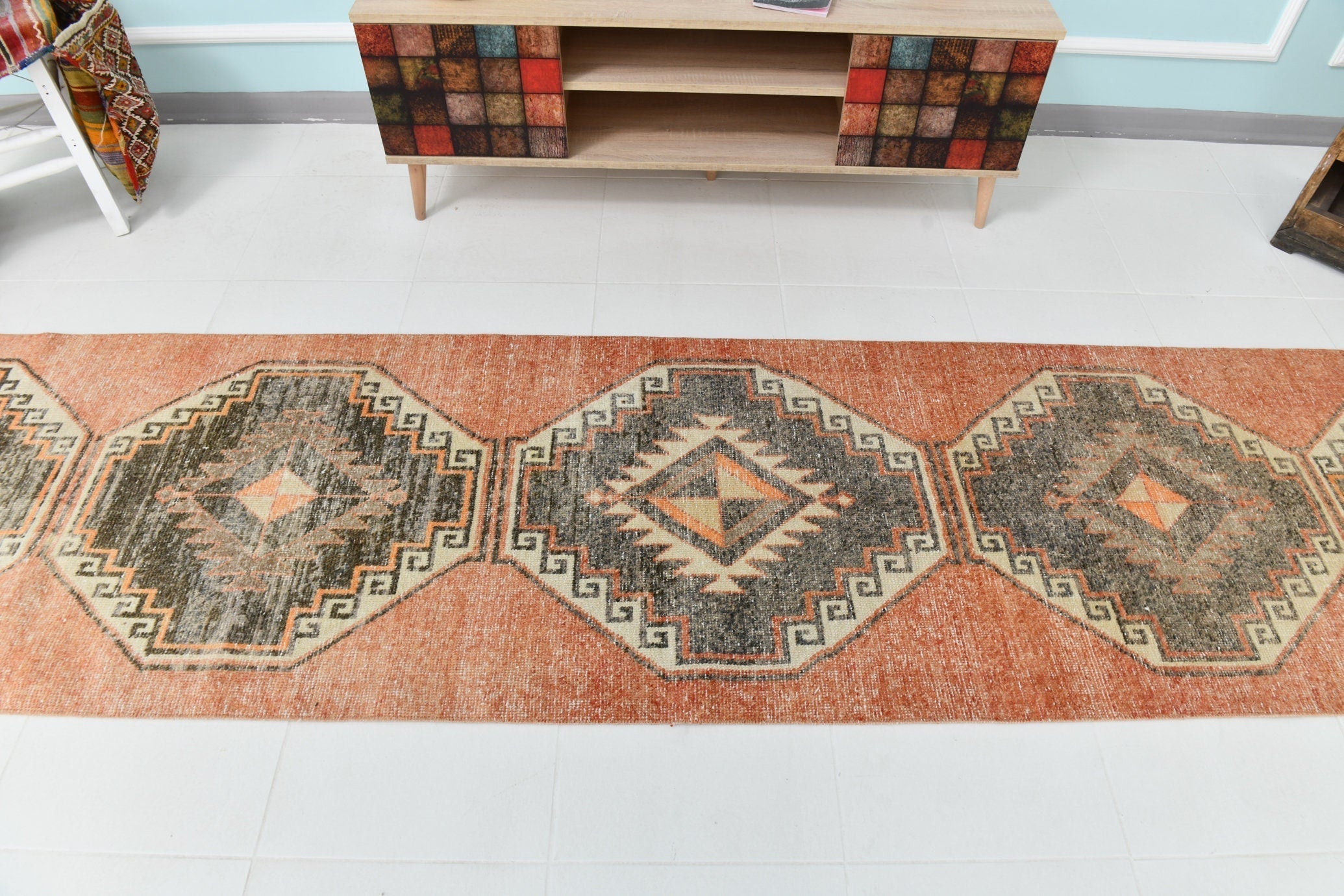 Turkish Vintage Runner Rug 2’9’ x 11’7’