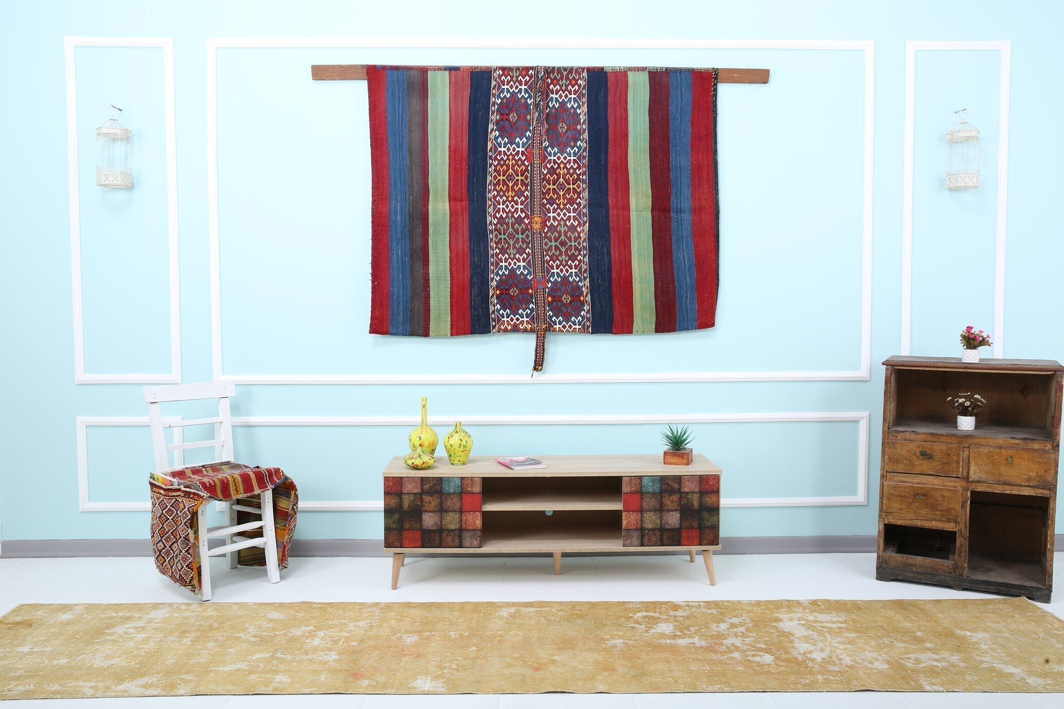 Turkish Vintage Runner Rug 2’9’ x 12’12’