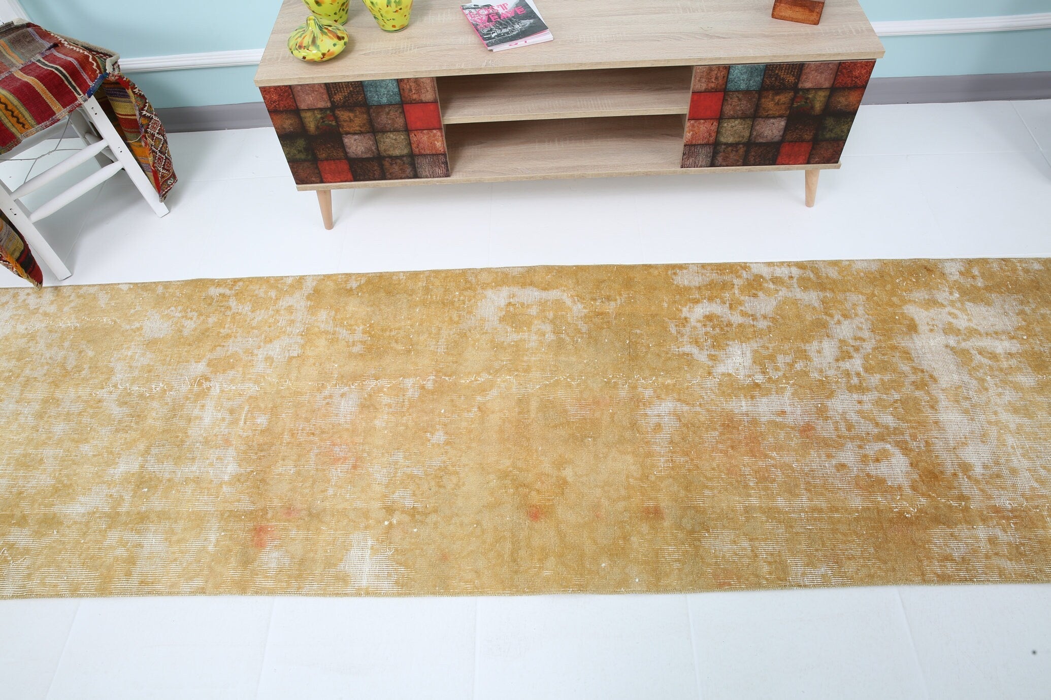 Turkish Vintage Runner Rug 2’9’ x 12’12’