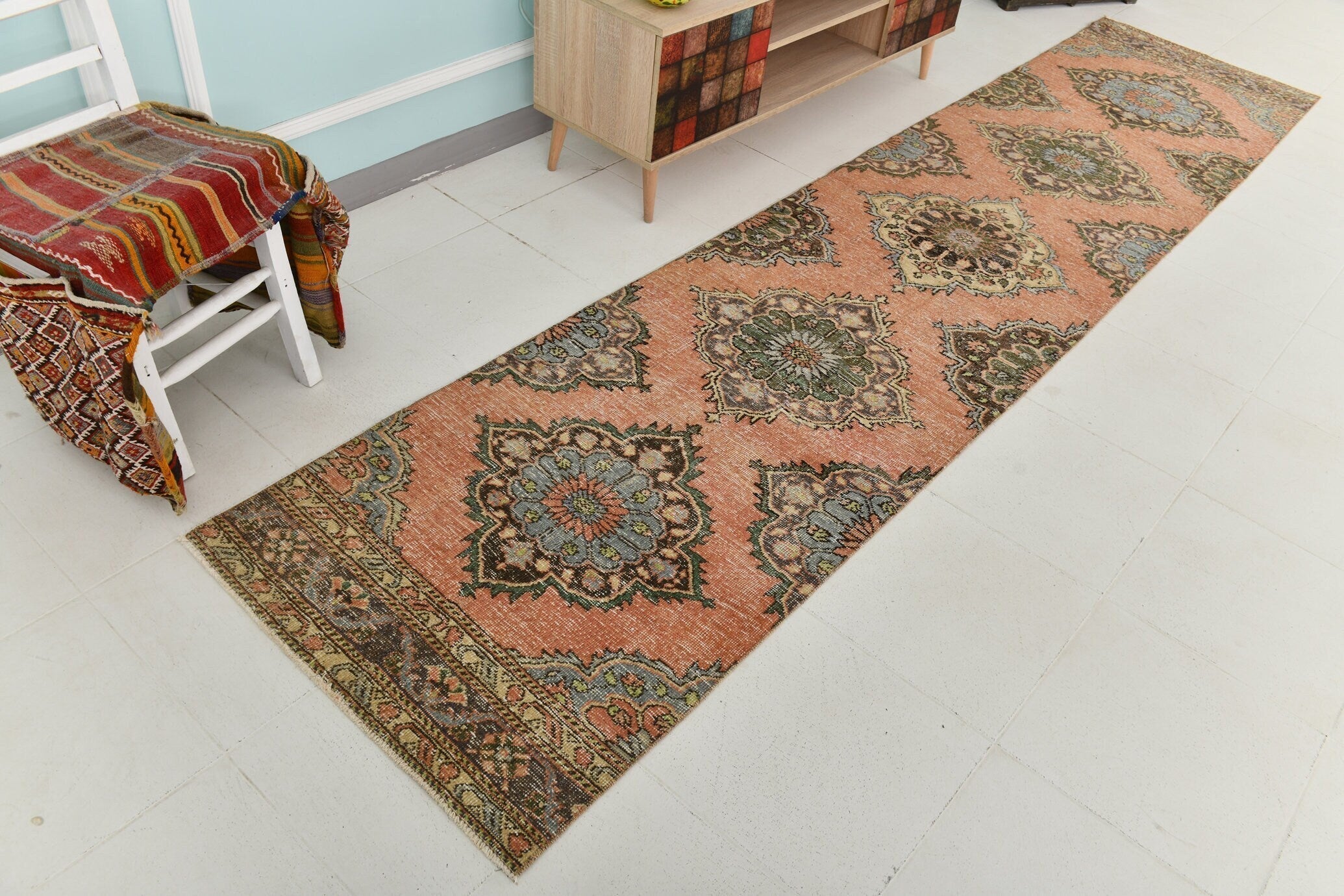 Turkish Vintage Runner Rug 2’9’ x 12’4’