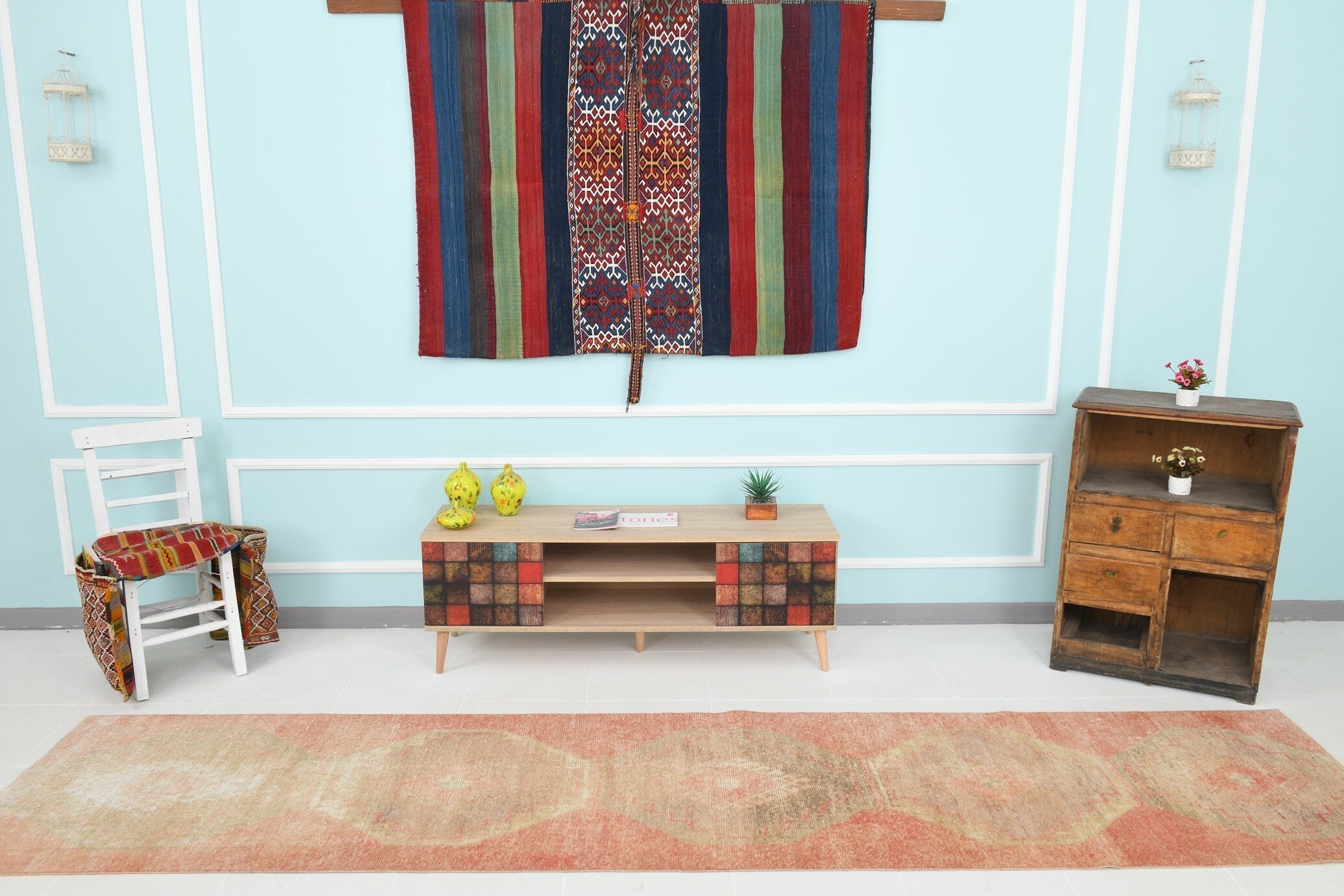 Turkish Vintage Runner Rug 2’9’ x 12’4’
