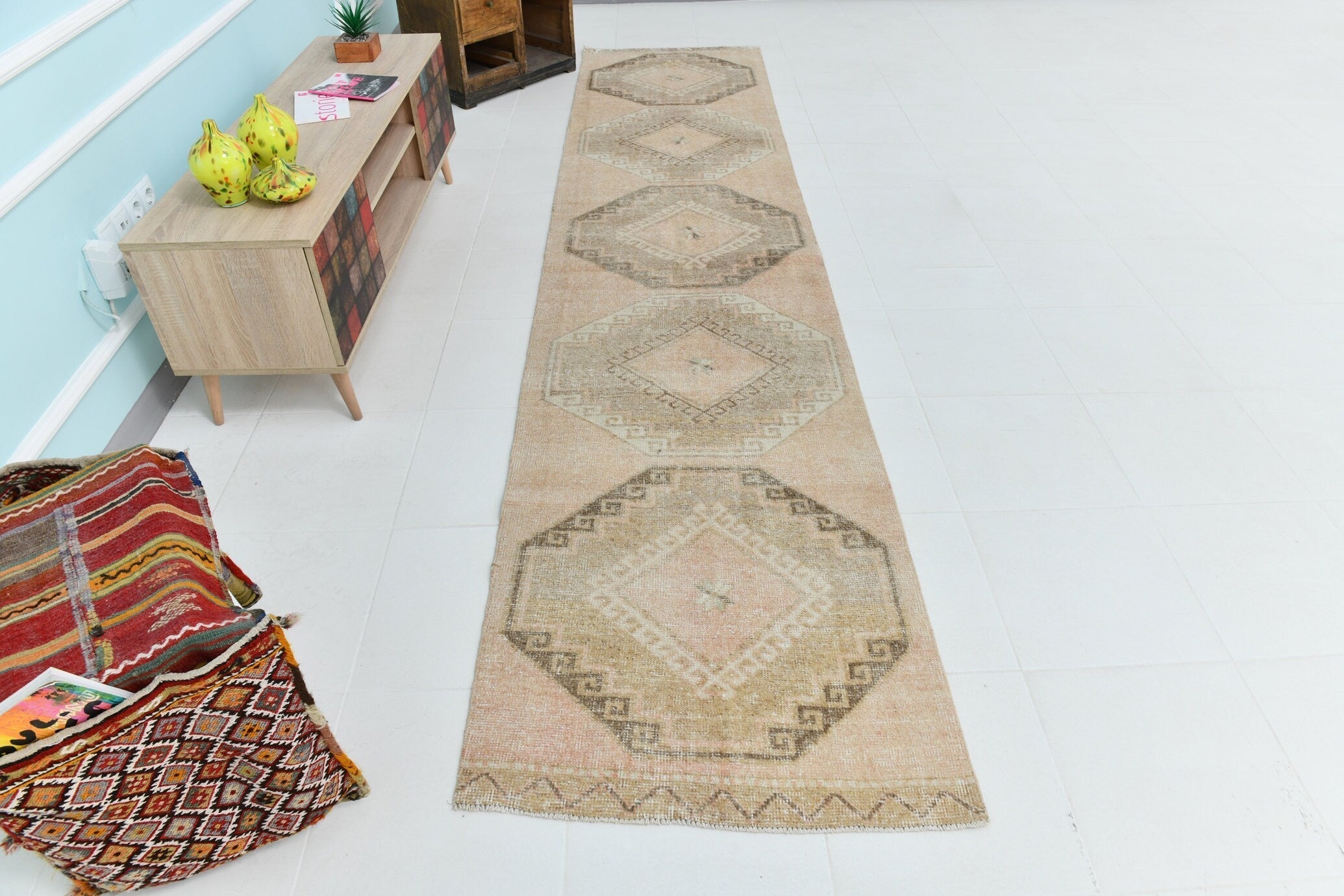 Turkish Vintage Runner Rug 2’9’ x 12’7’