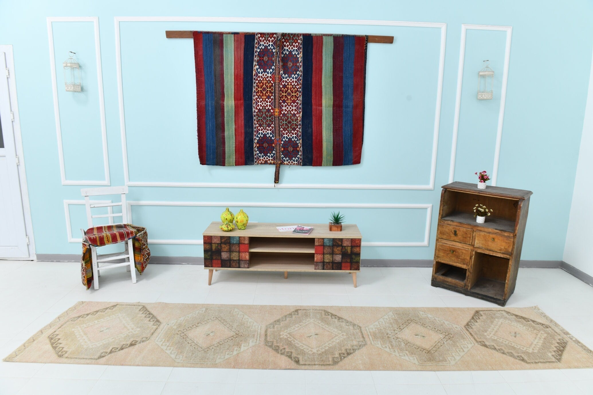 Turkish Vintage Runner Rug 2’9’ x 12’7’