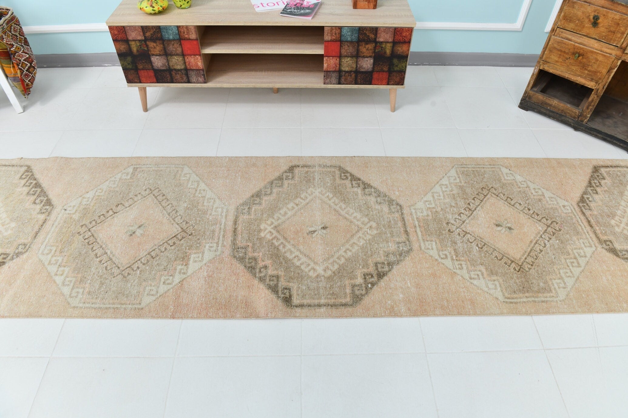 Turkish Vintage Runner Rug 2’9’ x 12’7’