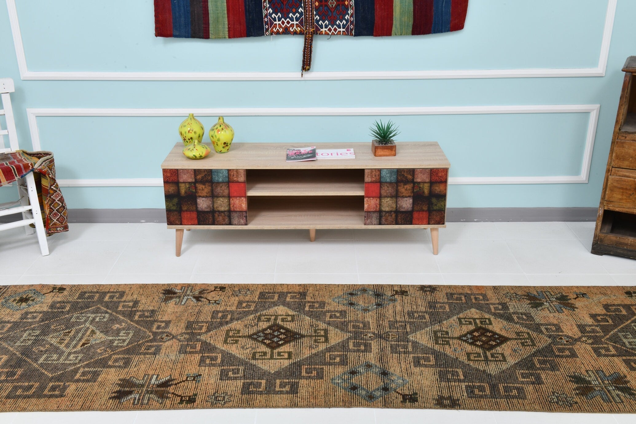 Turkish Vintage Runner Rug 3’0’ x 10’8’