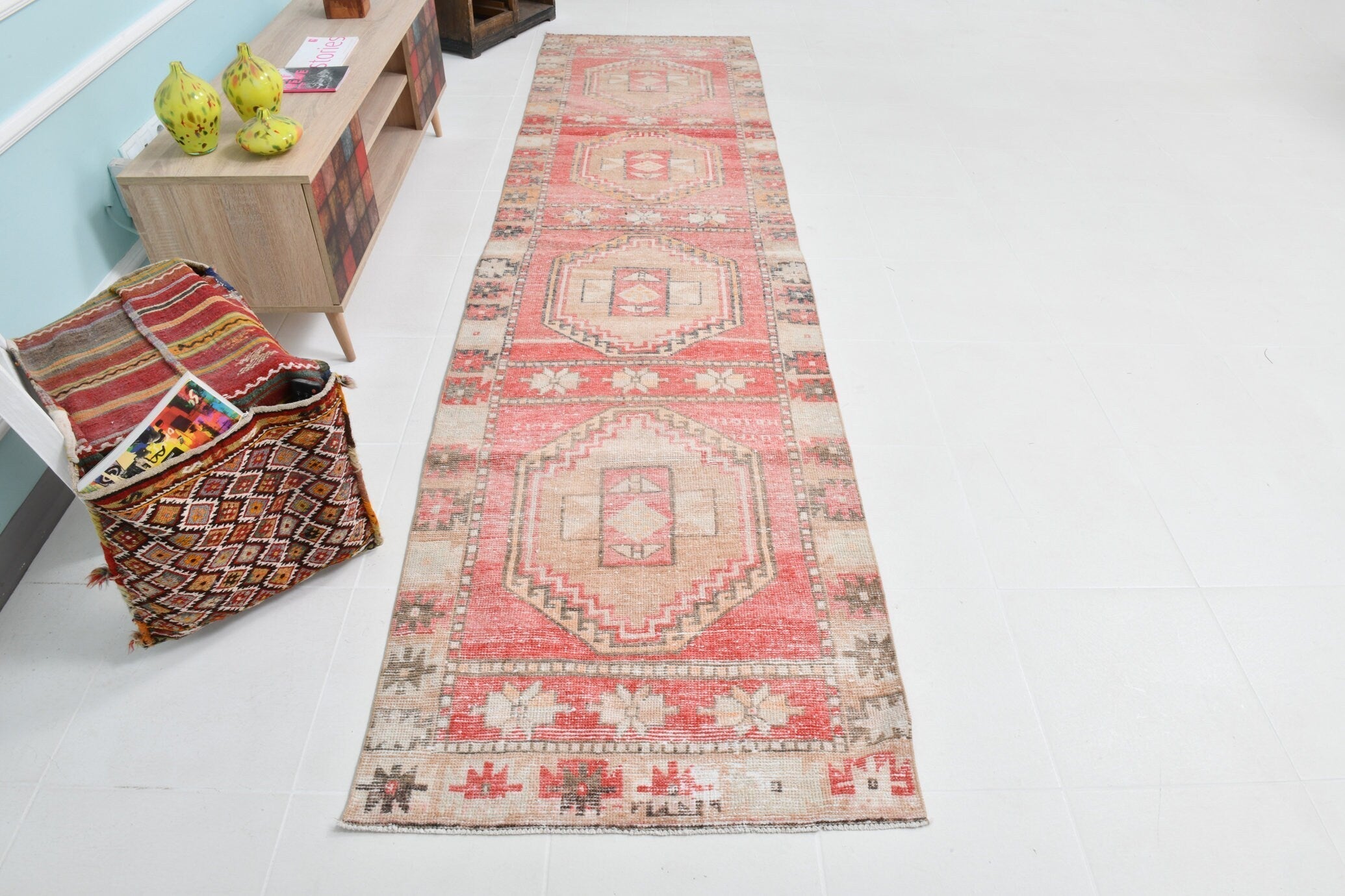 Turkish Vintage Runner Rug 3’0’ x 11’11’