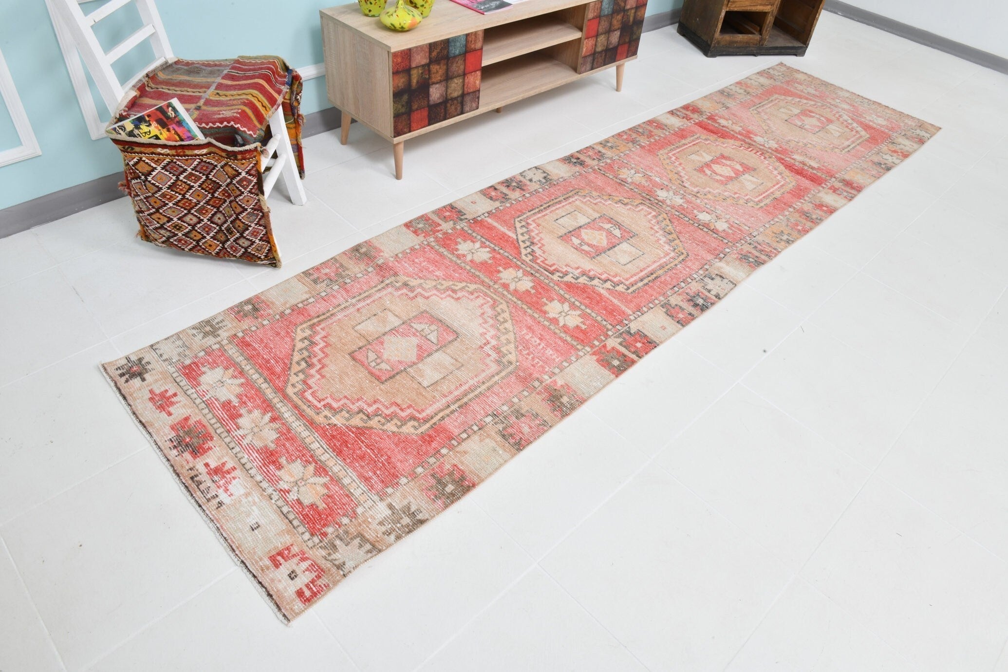 Turkish Vintage Runner Rug 3’0’ x 11’11’