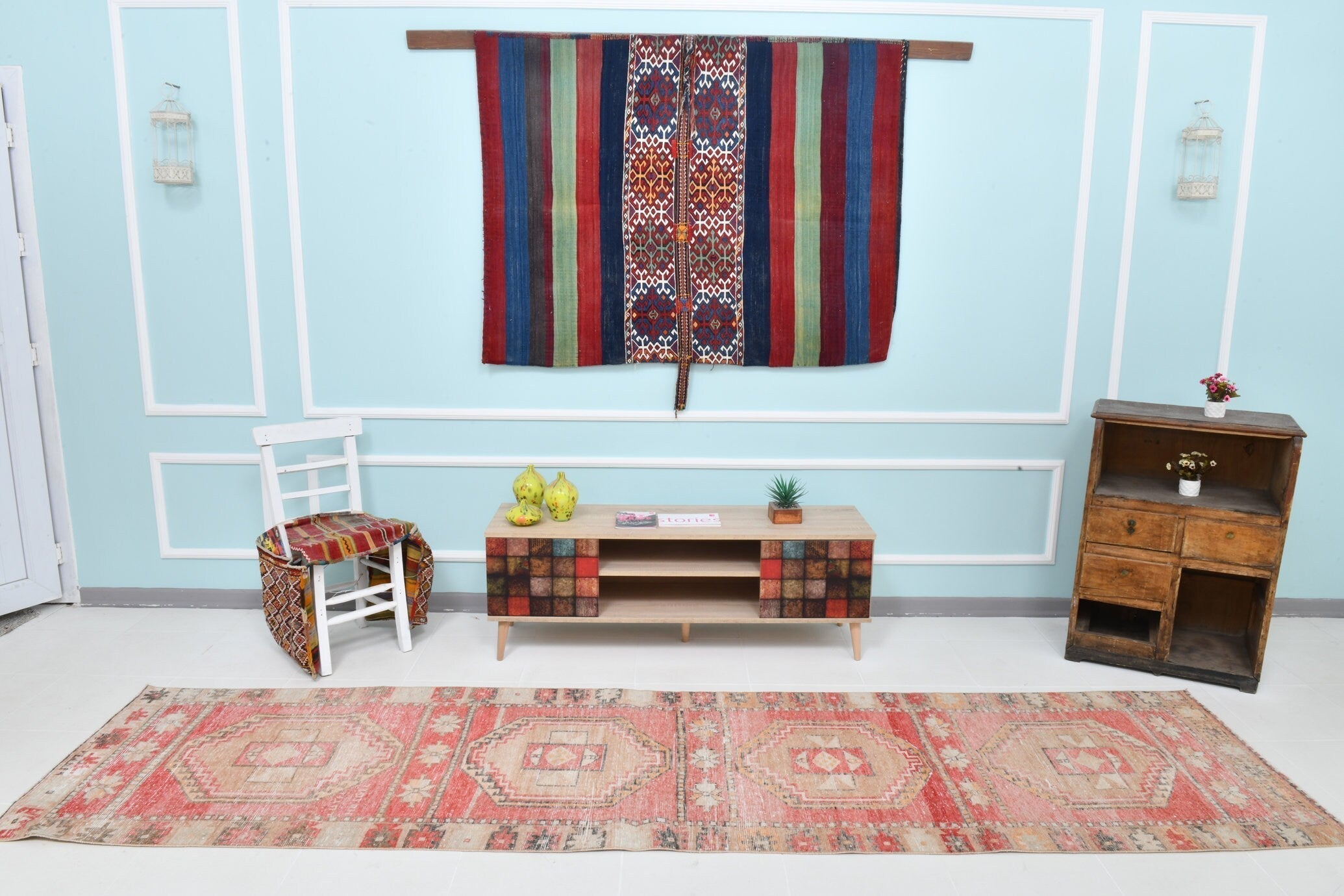 Turkish Vintage Runner Rug 3’0’ x 11’11’