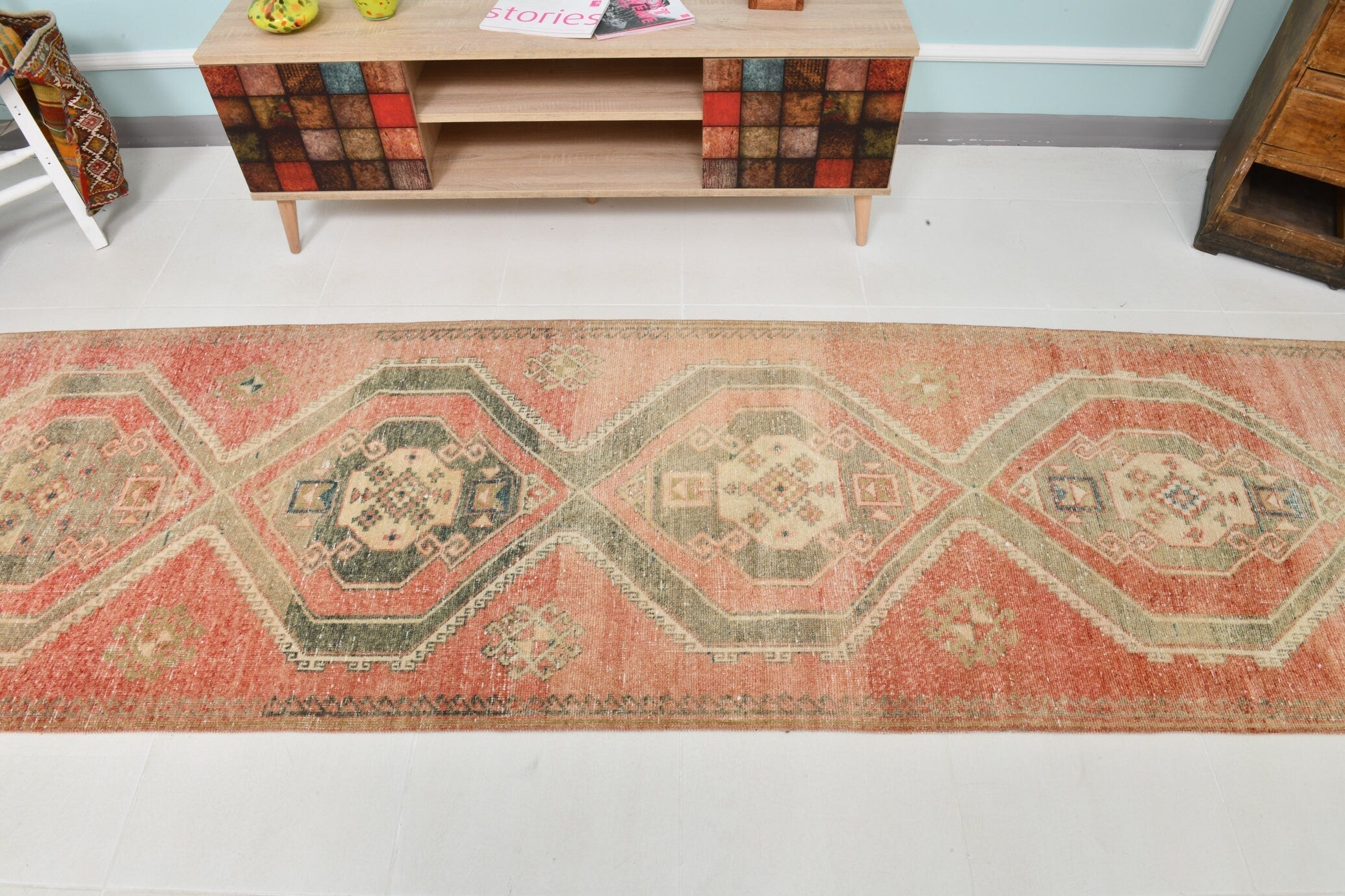 Turkish Vintage Runner Rug 3’0’ x 11’8’
