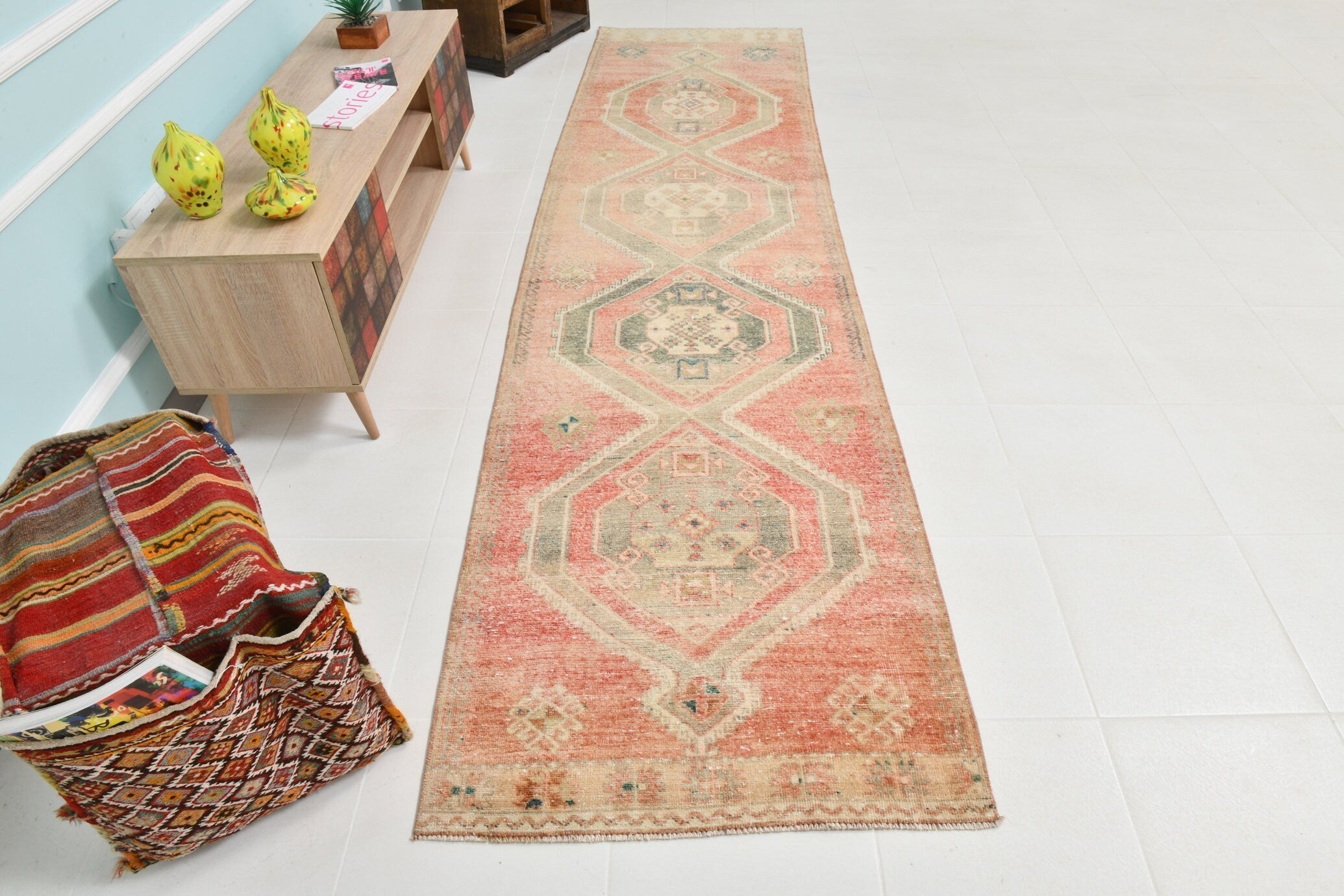 Turkish Vintage Runner Rug 3’0’ x 11’8’