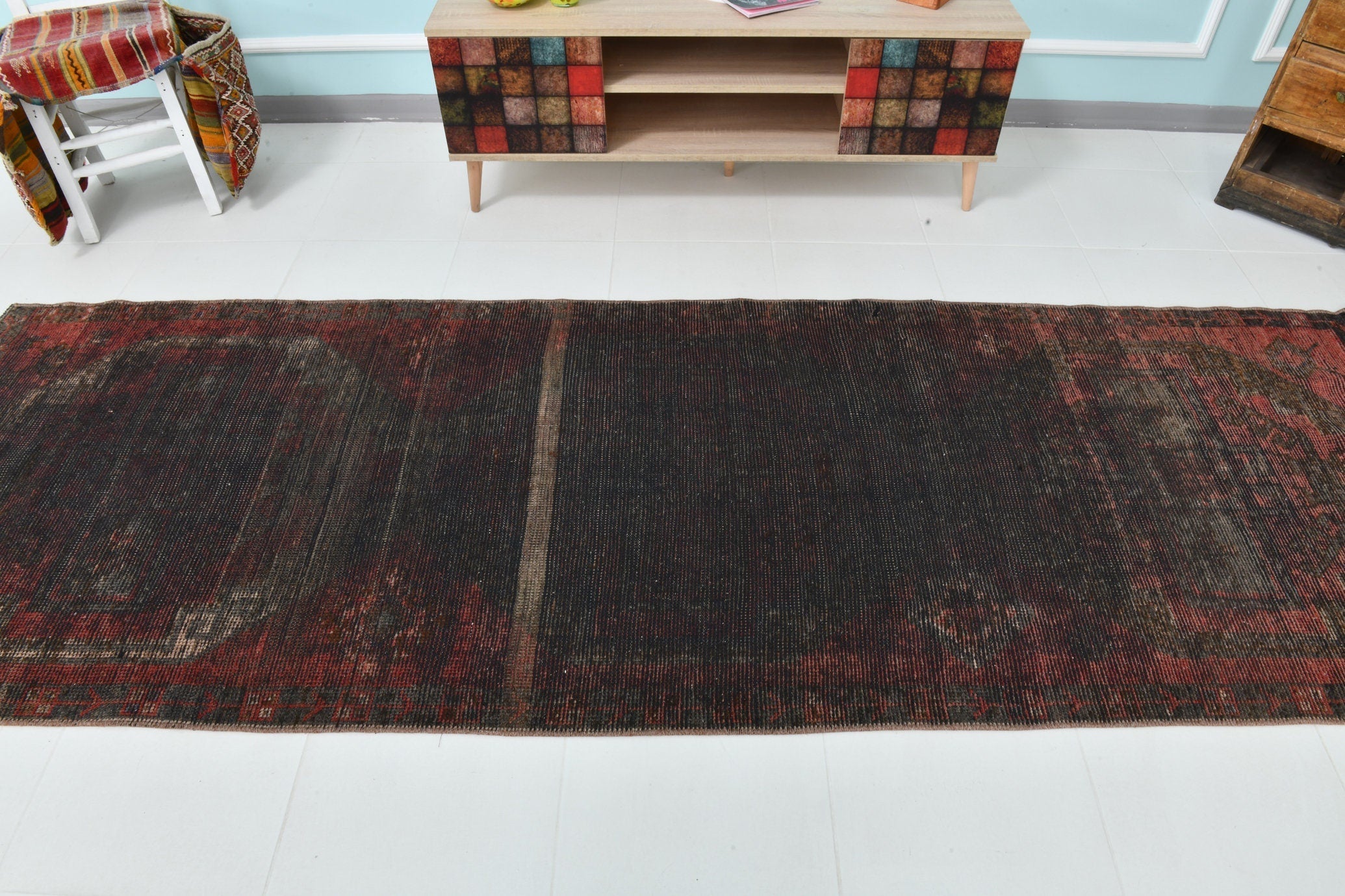 Turkish Vintage Runner Rug 3’6’ x 10’8’