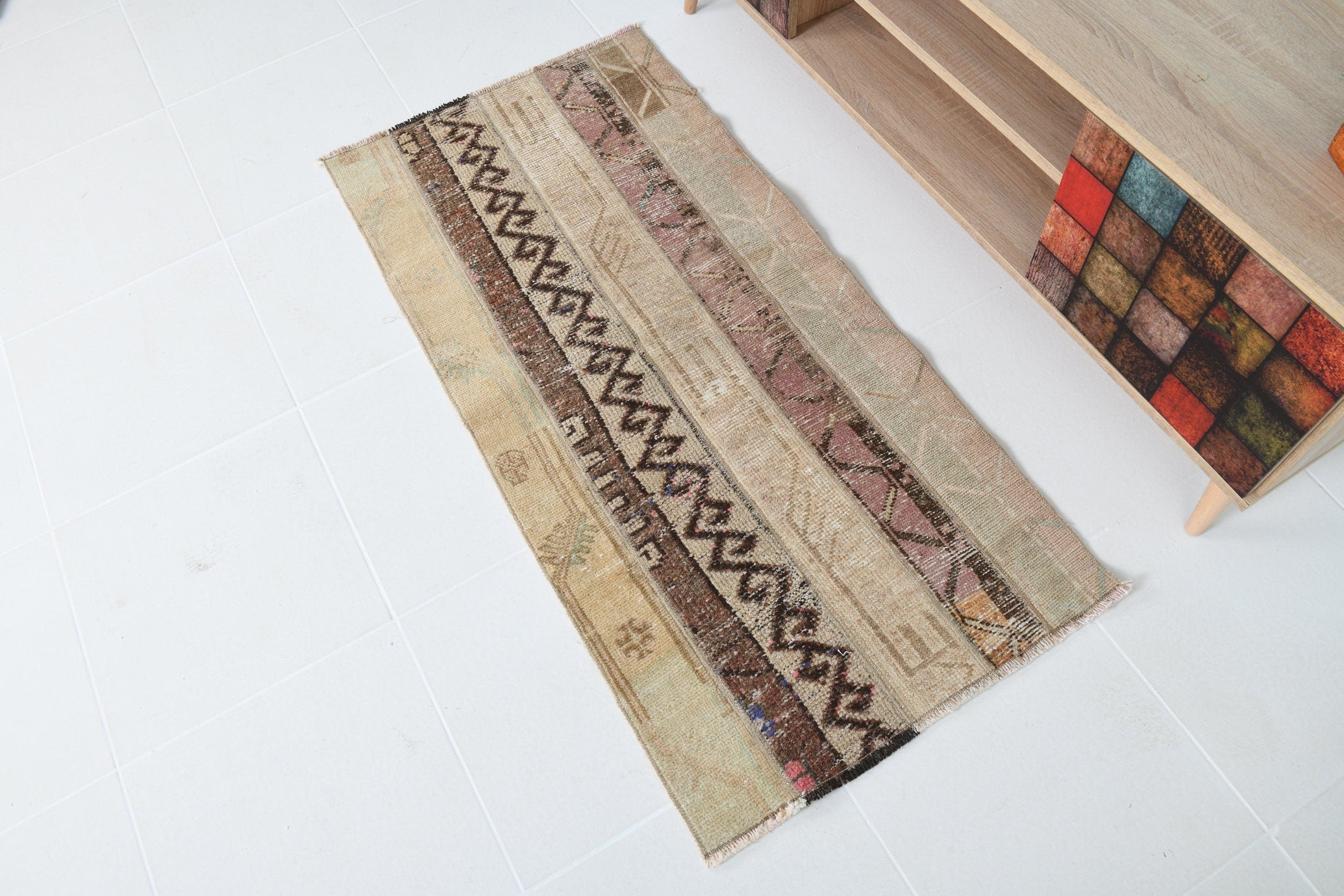 Turkish Vintage Runner Rug 4’6’ x 2’2’