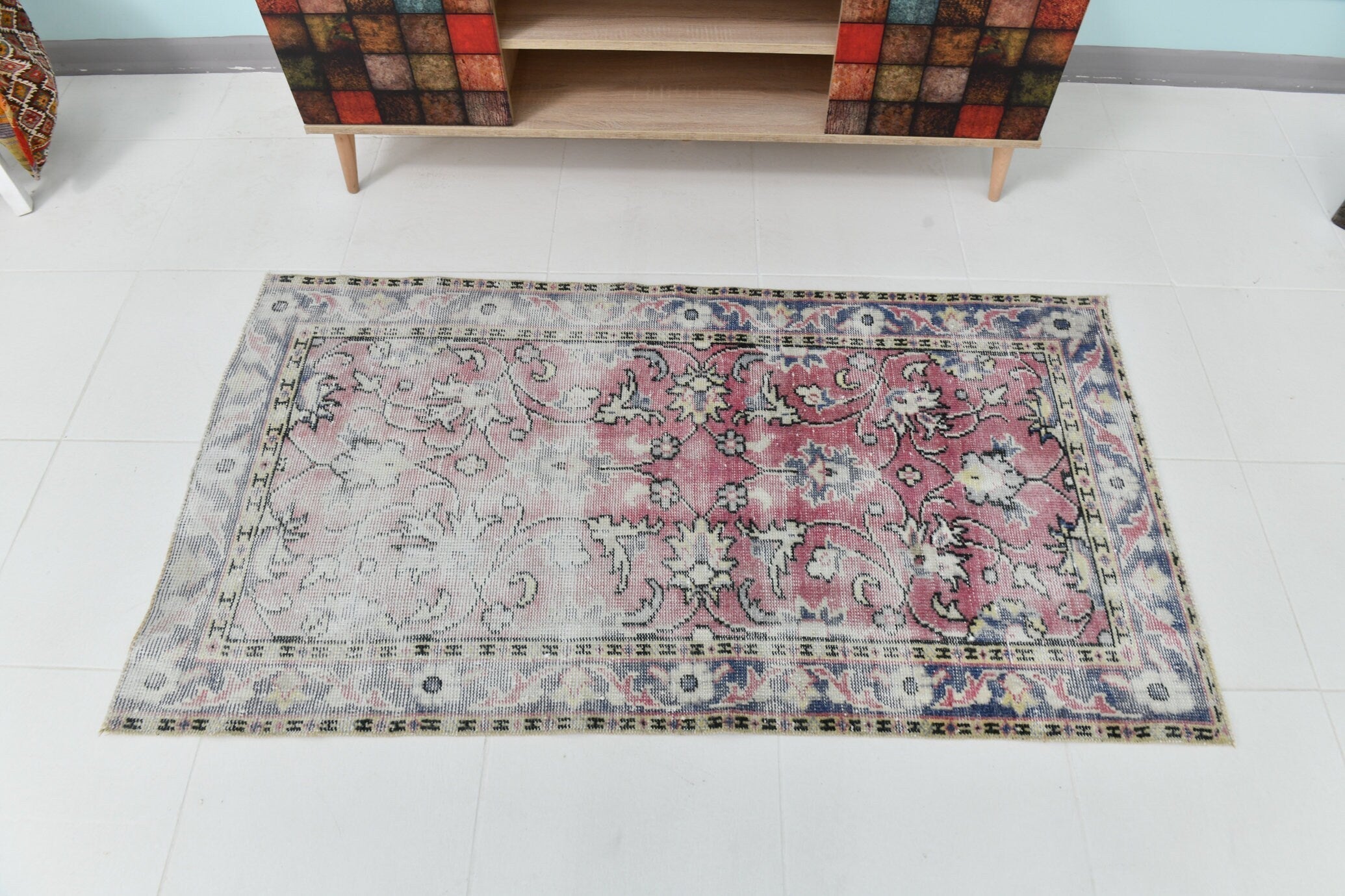 Turkish Vintage Runner Rug 5’3’ x 2’10’