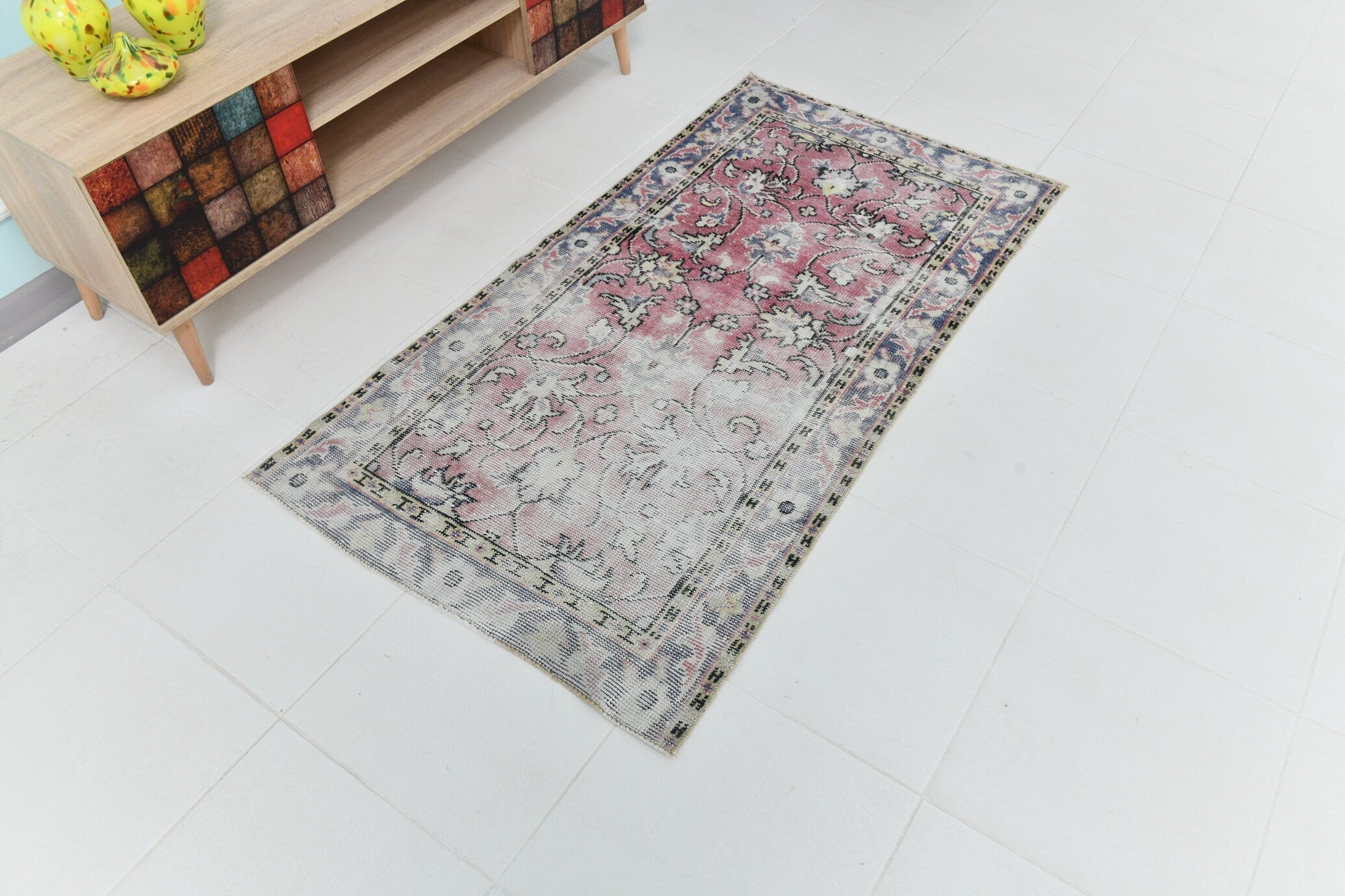 Turkish Vintage Runner Rug 5’3’ x 2’10’