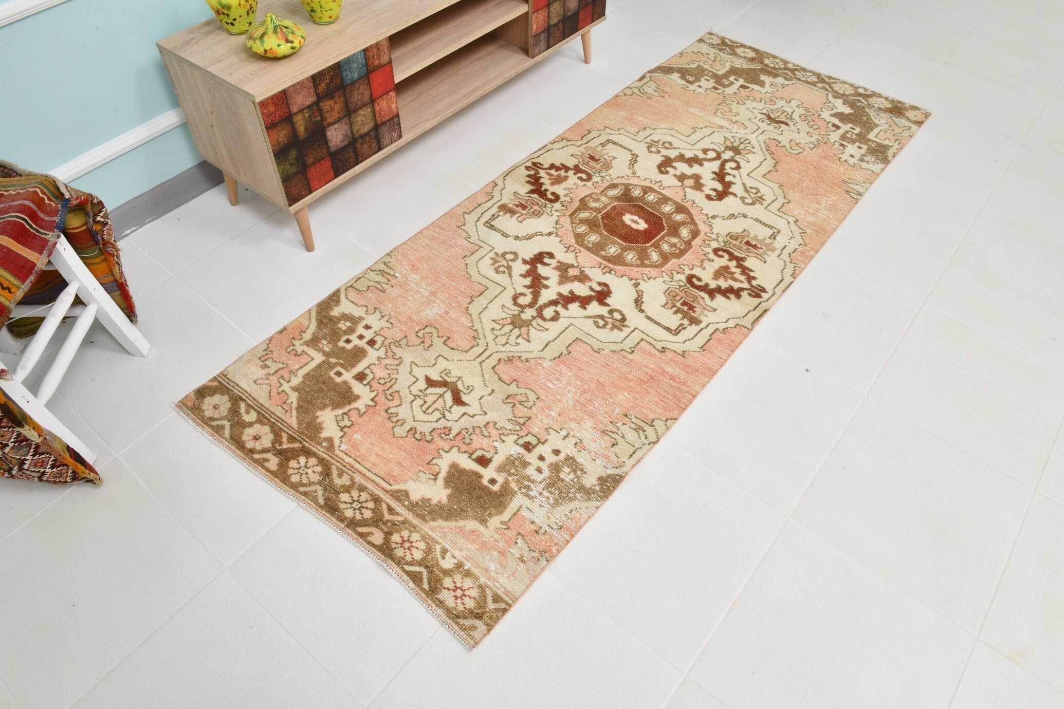 Turkish Vintage Runner Rug 7’10’ x 2’12’