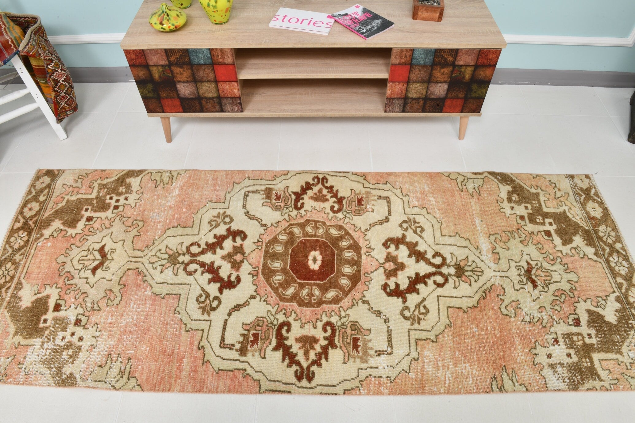 Turkish Vintage Runner Rug 7’10’ x 2’12’