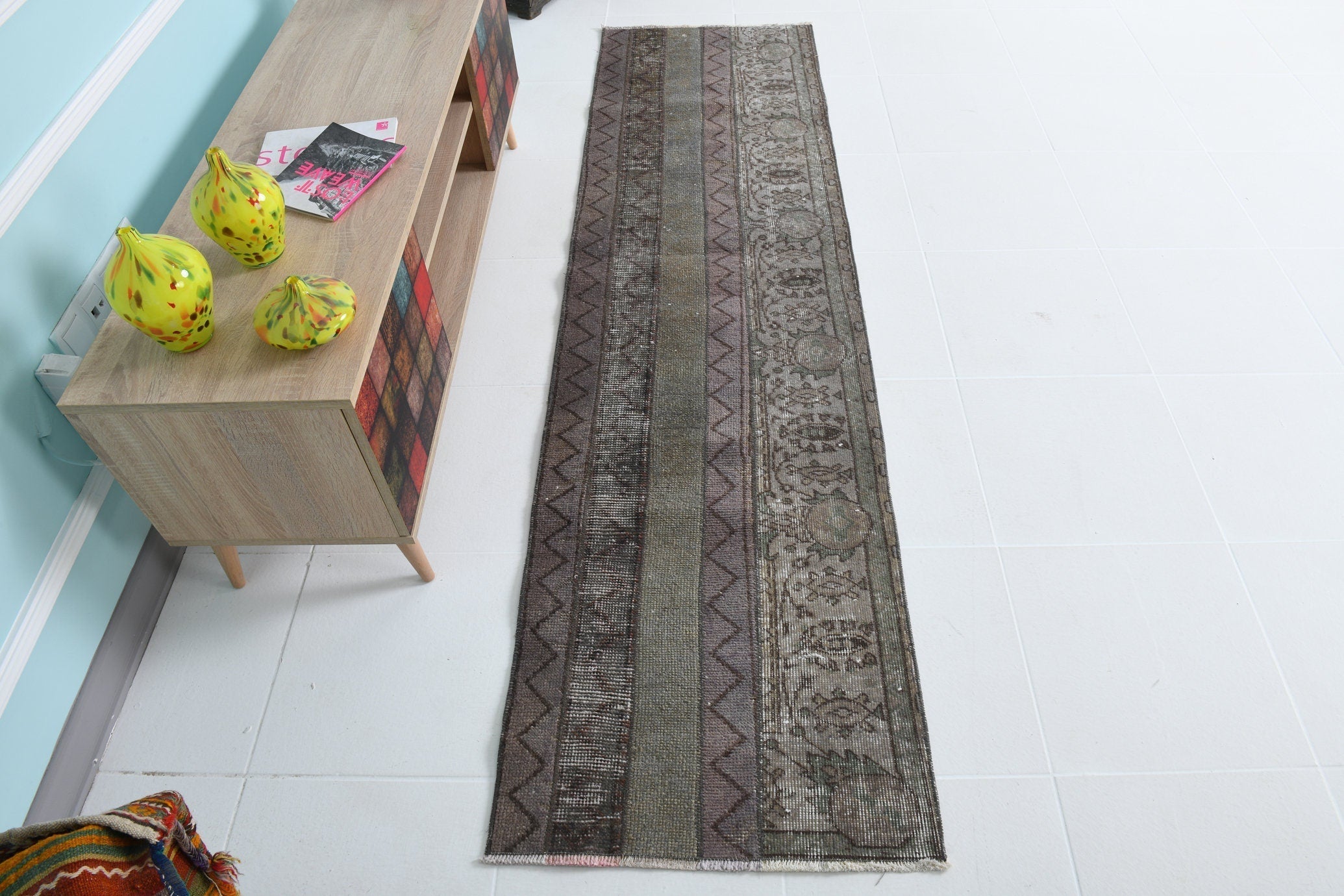 Turkish Vintage Runner Rug 8’0’ x 2’2’