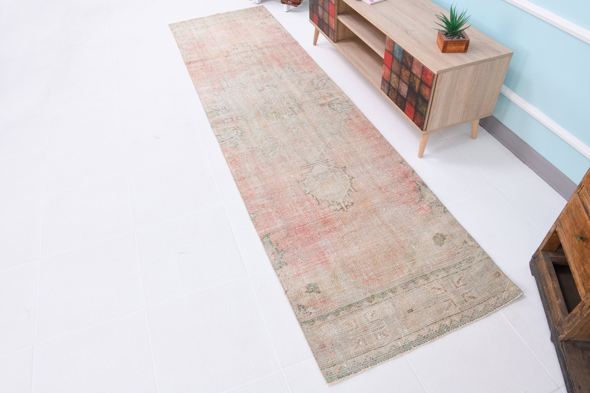 Turkish Vintage Runner Rug 9’11’ x 2’8’