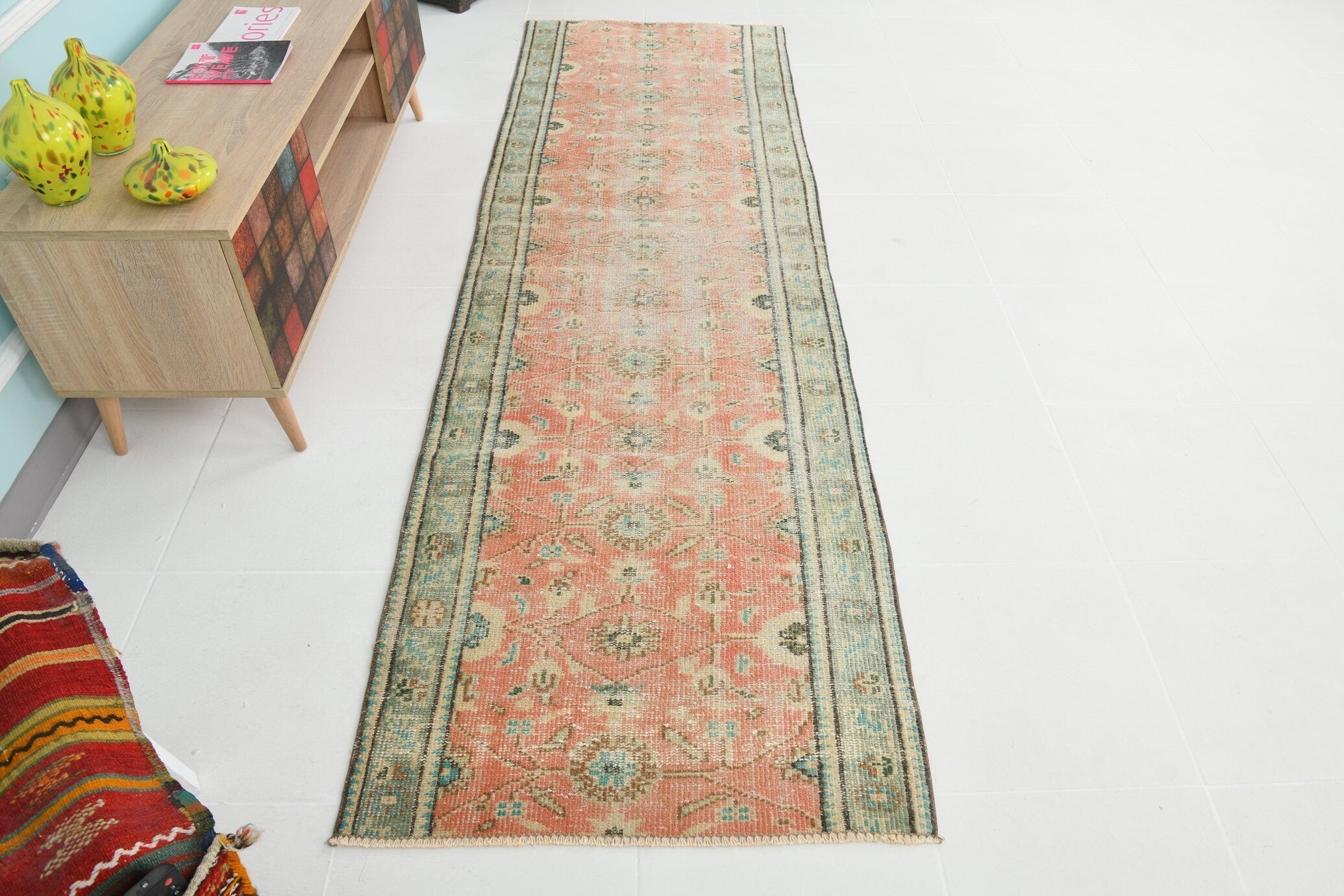 Turkish Vintage Runner Rug 9’2’ x 2’9’