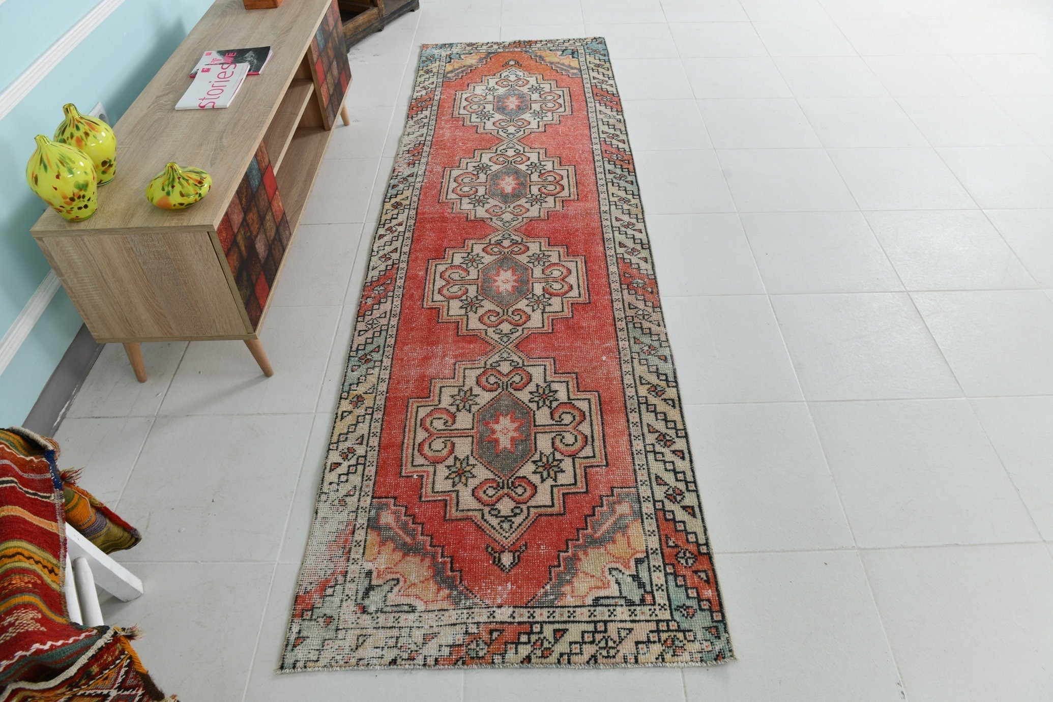Turkish Vintage Runner Rug 9’4’ x 2’10’
