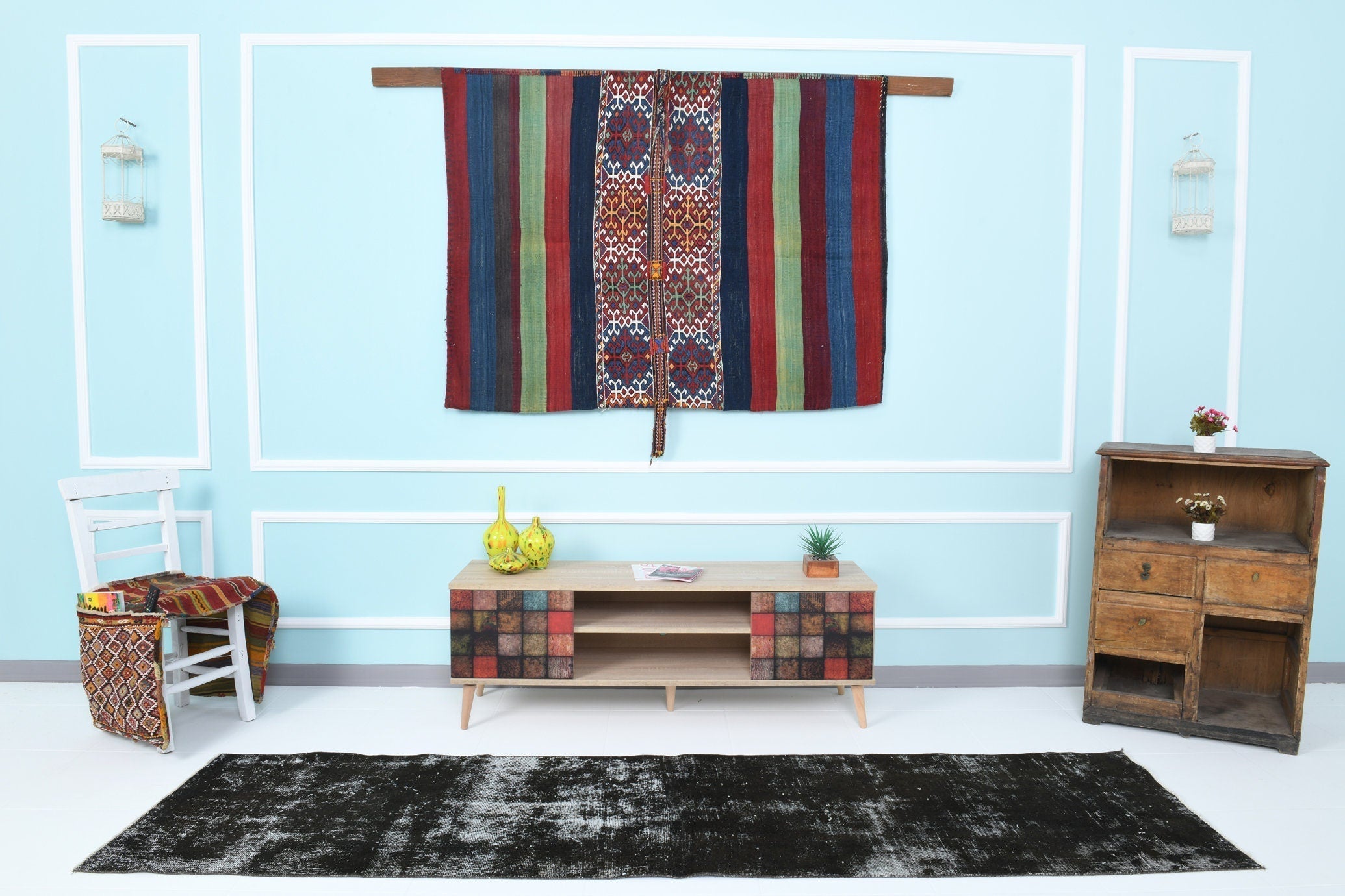 Turkish Vintage Runner Rug 9’4’ x 2’5’