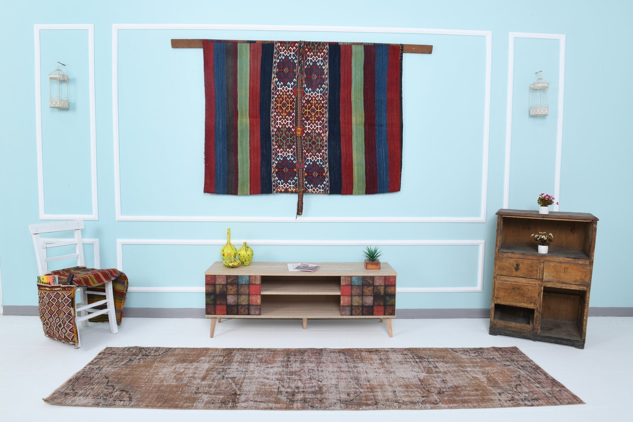 Turkish Vintage Runner Rug 9’5’ x 2’7’