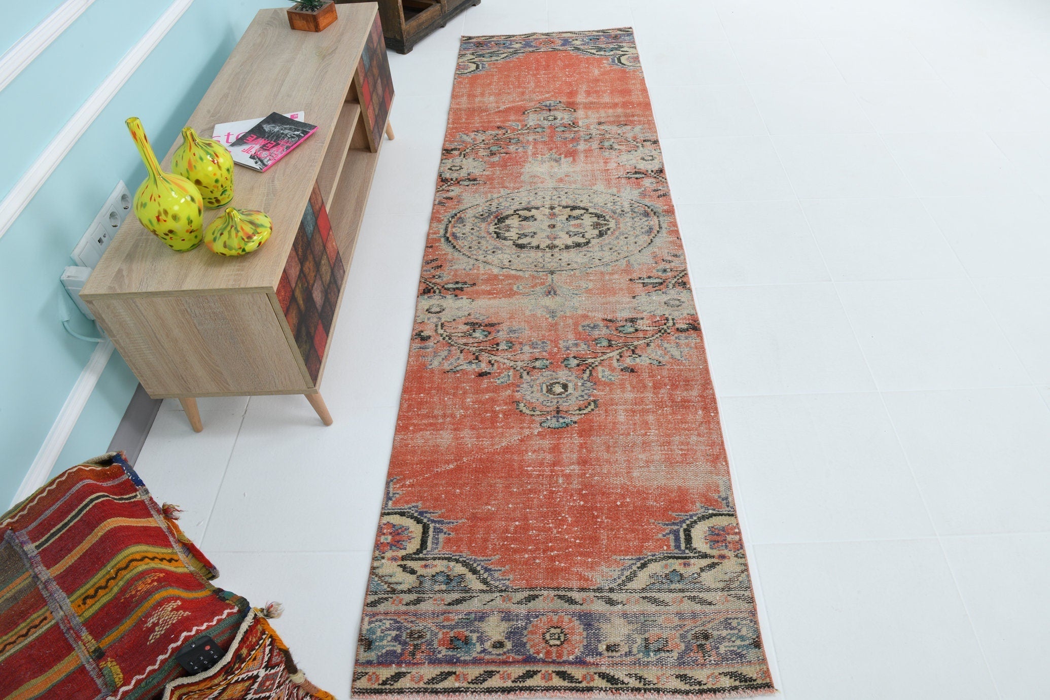 Turkish Vintage Runner Rug 9’5’ x 2’7’