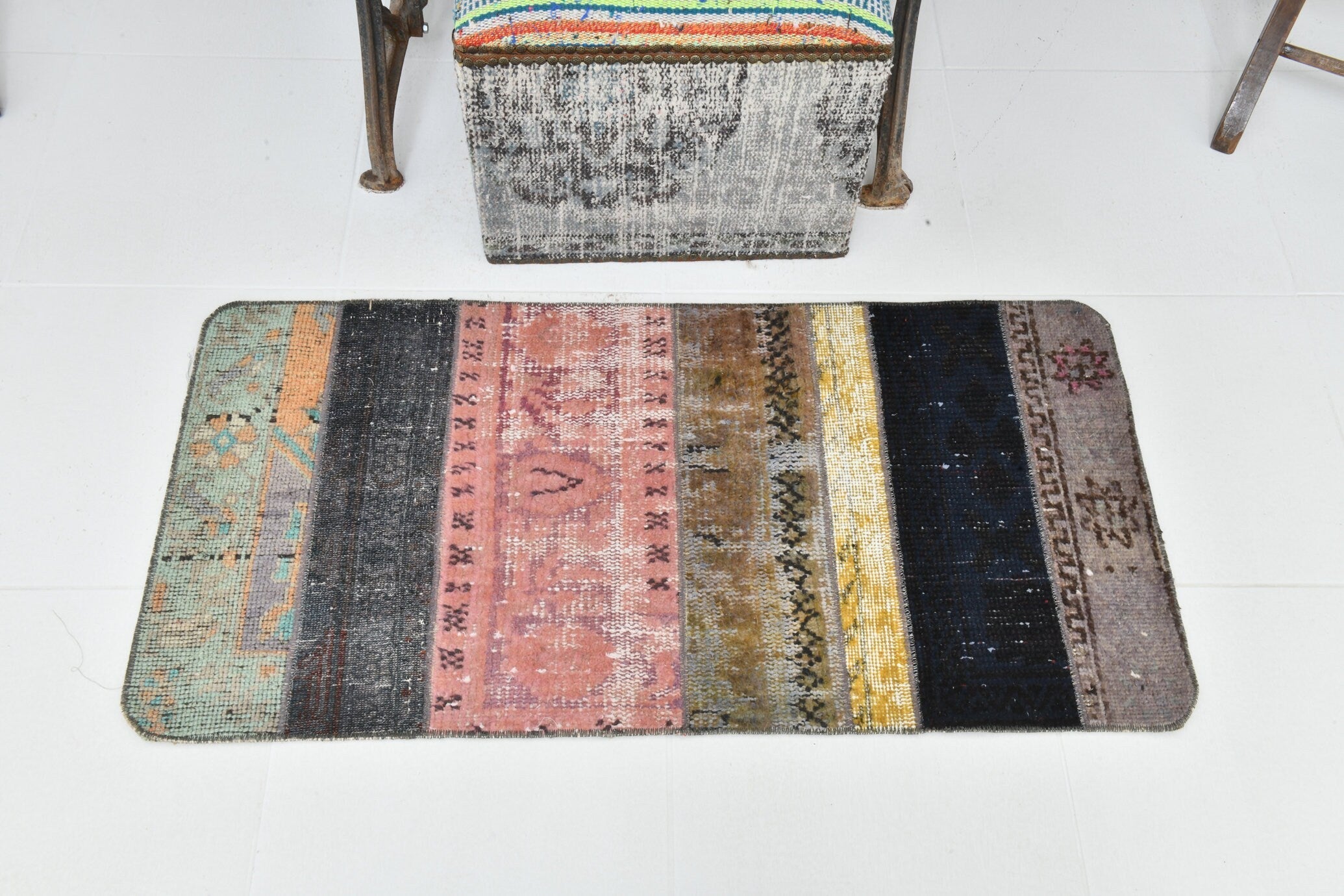 Vintage Doormat 1'10" x 3'8" ft