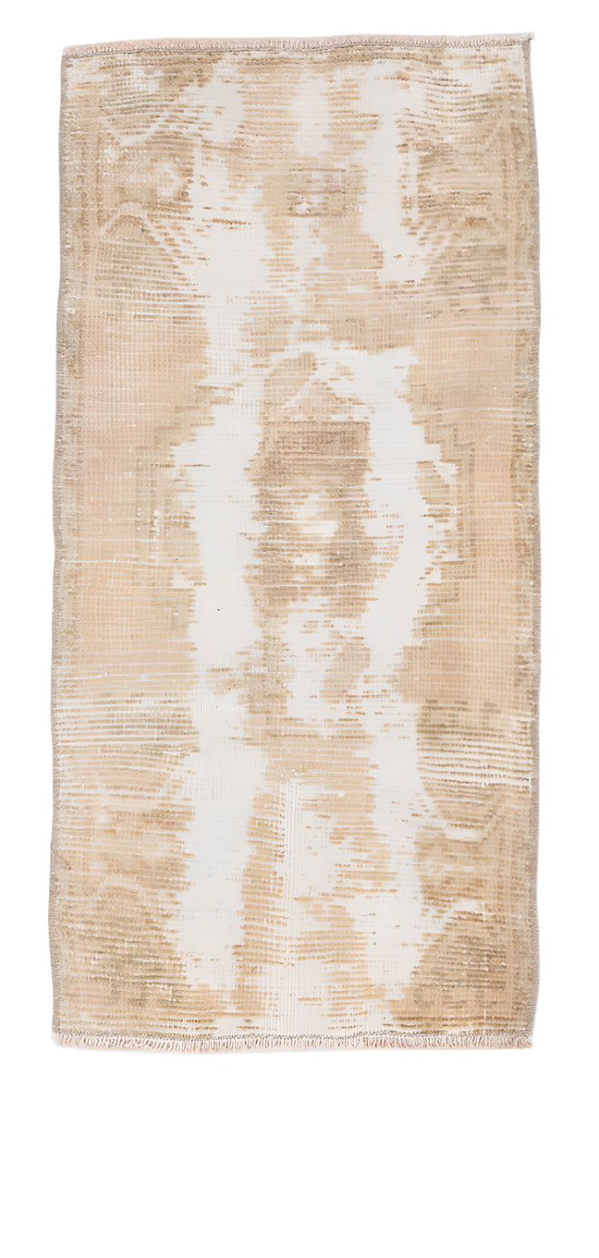 Vintage Distressed Bathroom Doormat 1'6" x 2'11" ft, Beige