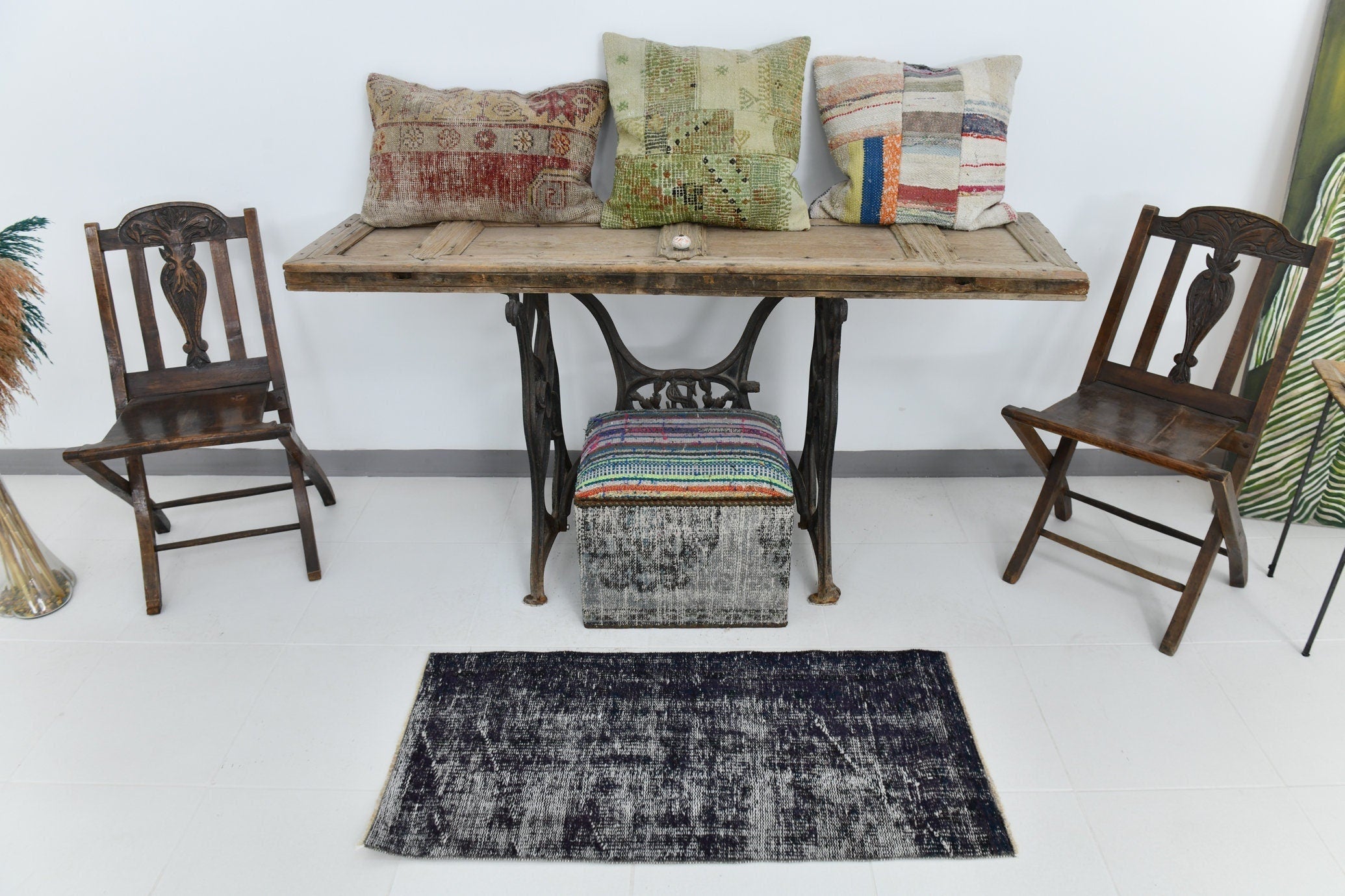 Vintage Doormat 1'9" x 3'8" ft