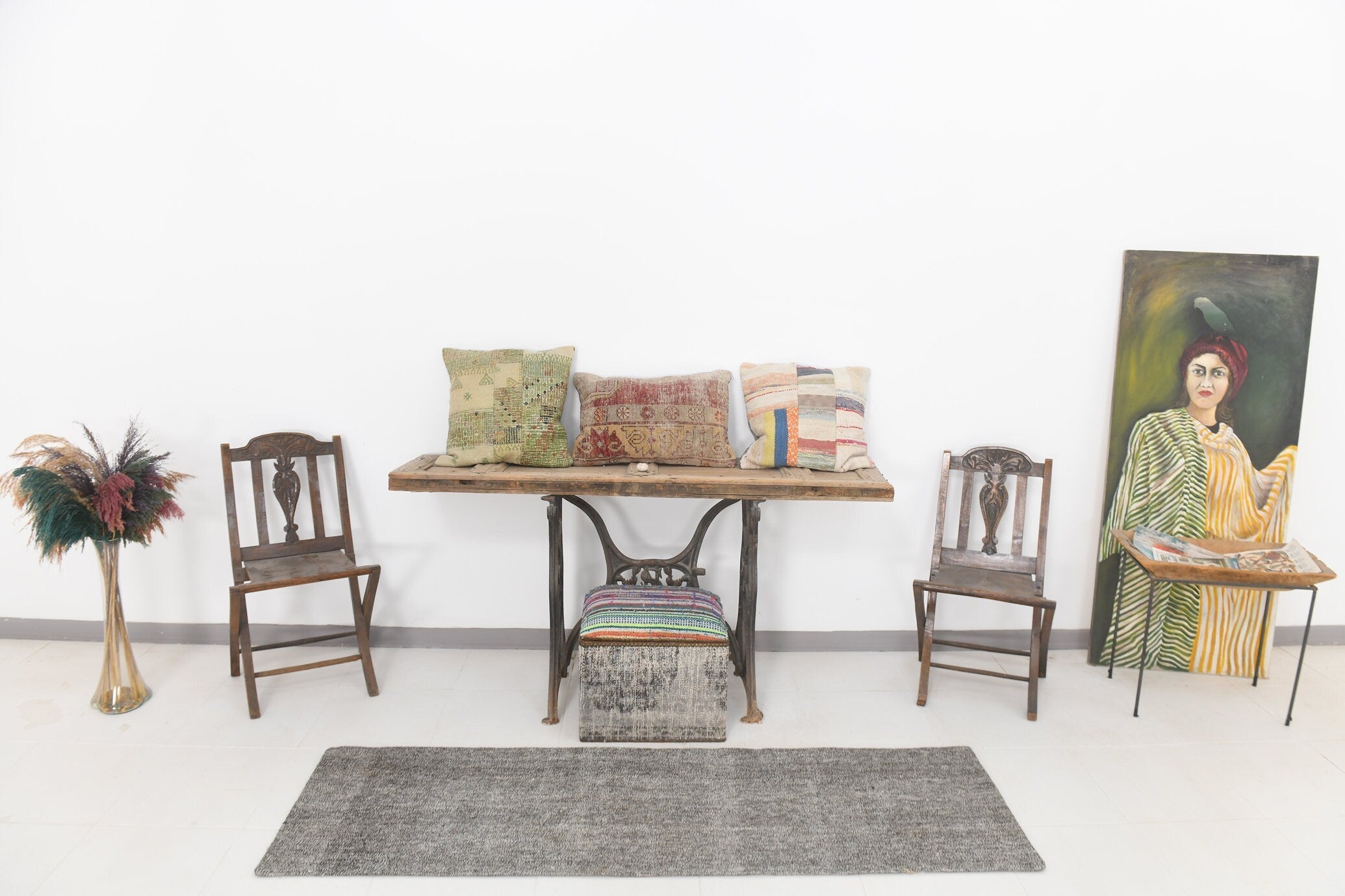 Vintage Flatweave Kilim 1’12’’ x 6’7’’ ft
