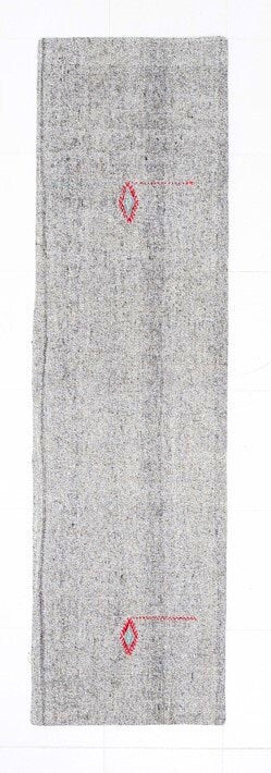 Vintage Flatweave Kilim Runner Hallway 2'2" x 7'8" ft, Grey
