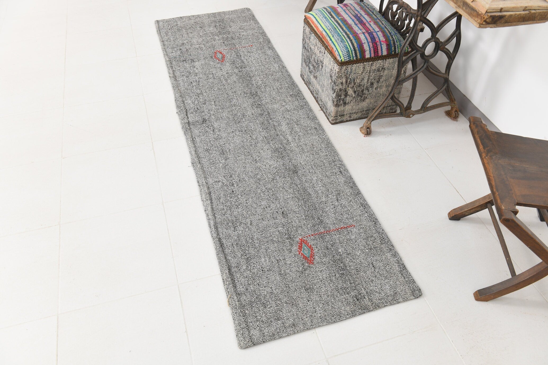 Vintage Flatweave Kilim 2'2" x 7'8" ft