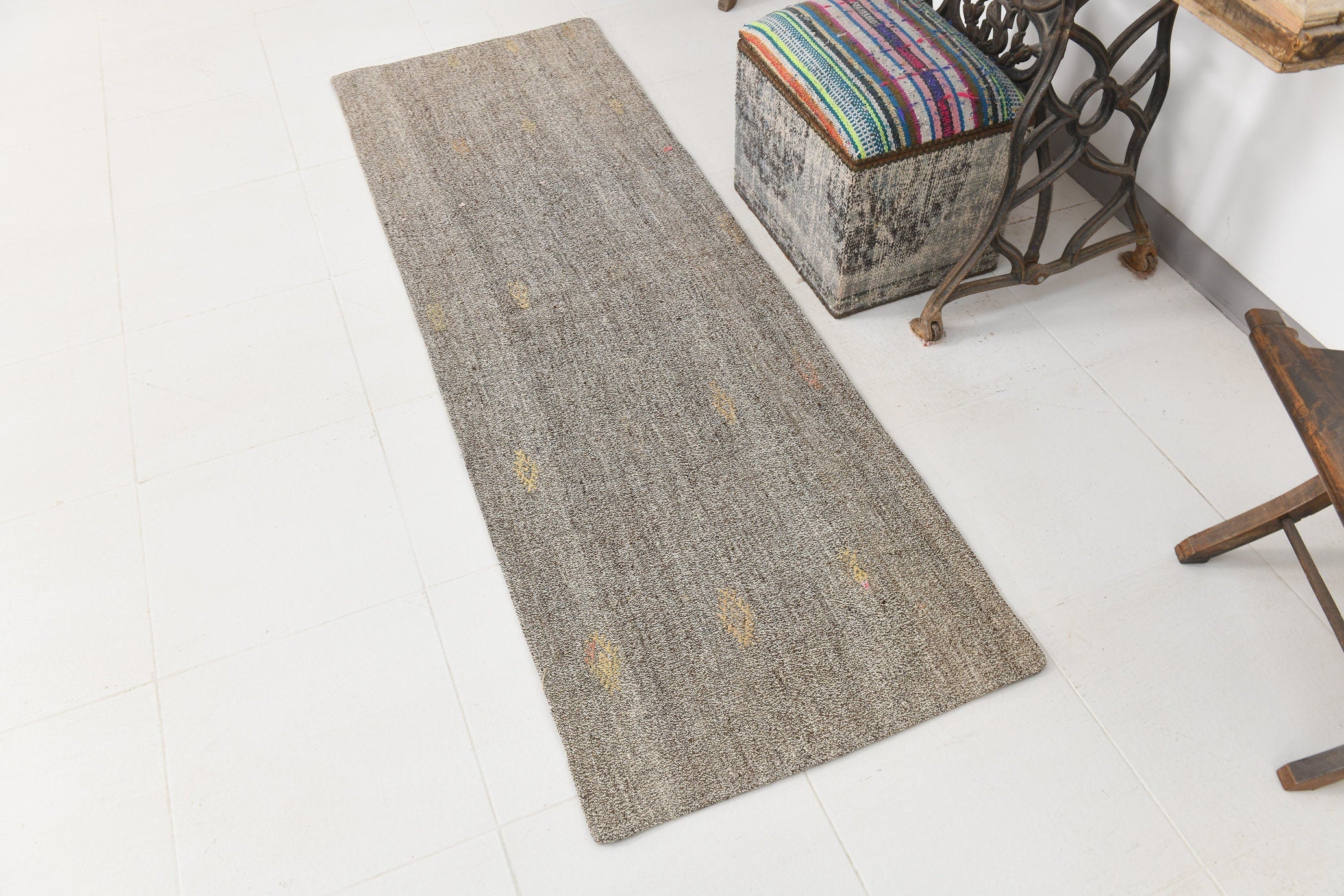 Vintage Flatweave Kilim 2'3" x 6'9" ft
