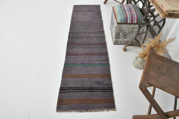 Vintage Hemp Kilim 1'9" x 7'2" ft