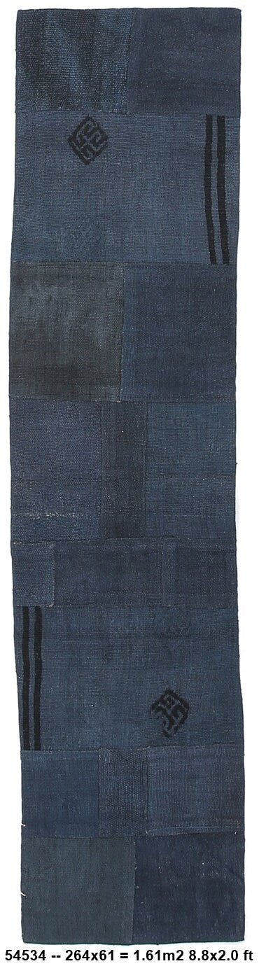 Vintage Hemp Kilim 2’0’’ x 8’8’’ ft