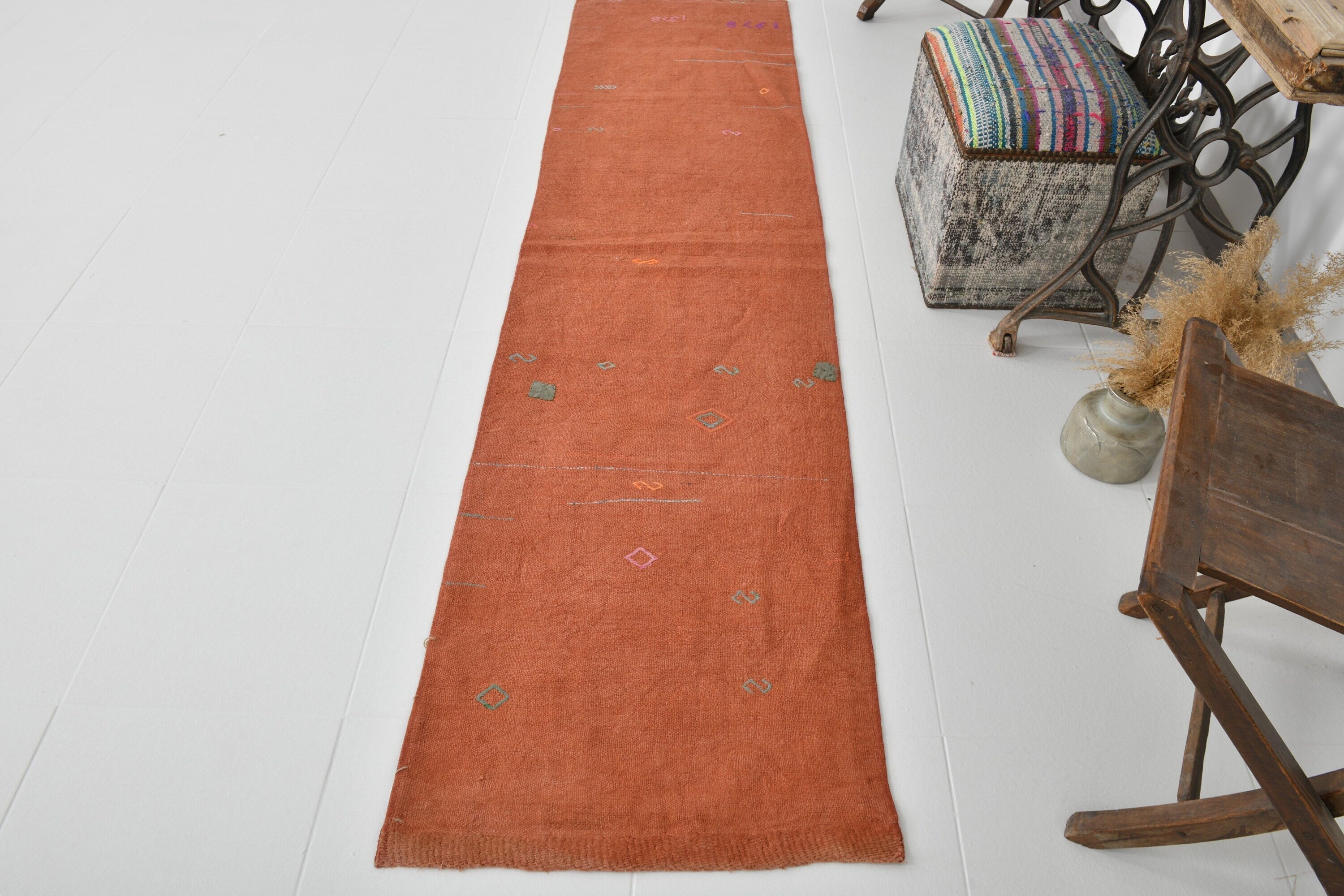 Vintage Hemp Kilim 2’1’’ x 8’4’’ ft