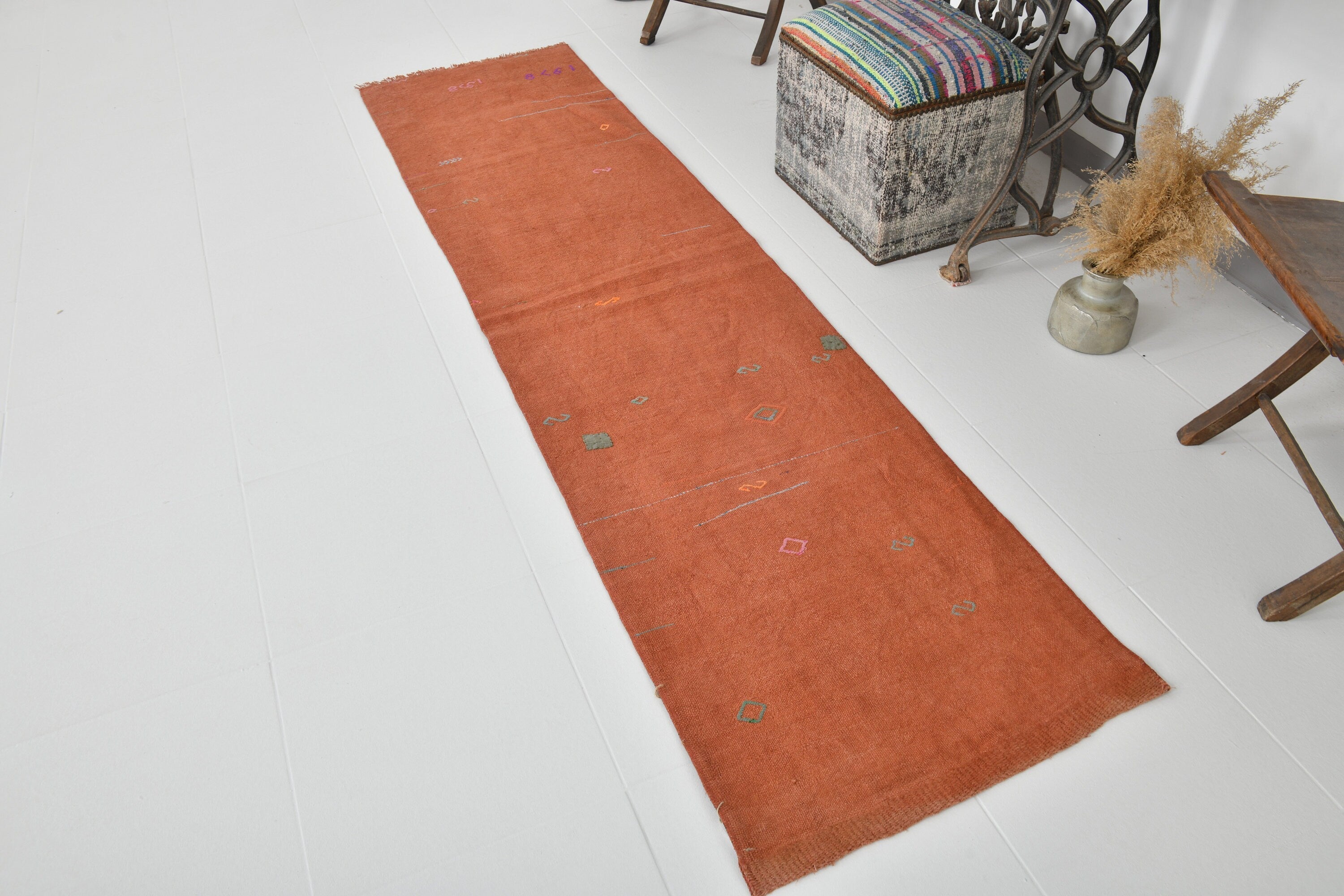 Vintage Hemp Kilim 2’1’’ x 8’4’’ ft