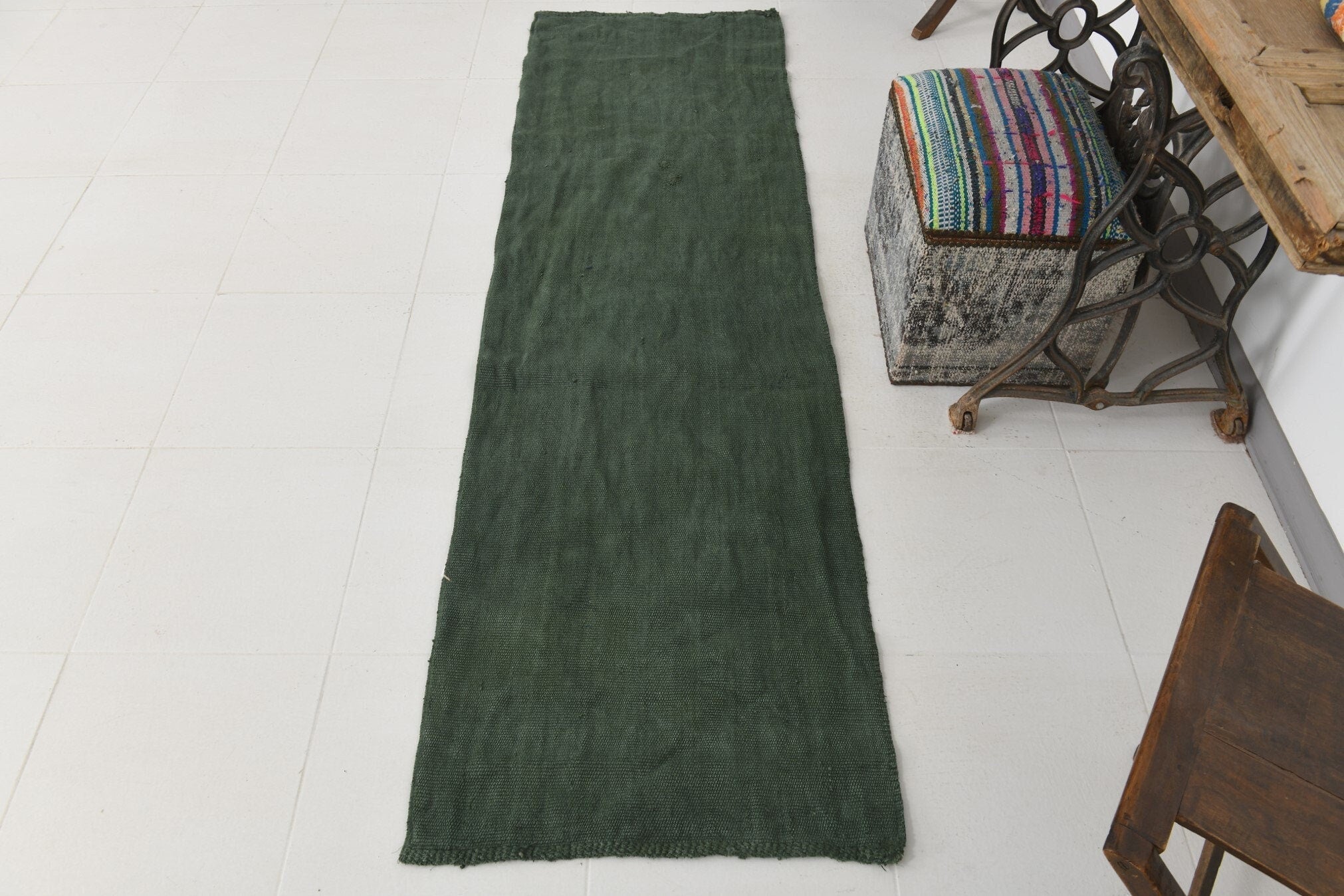 Vintage Hemp Kilim 2’2’’ x 7’3’’ ft