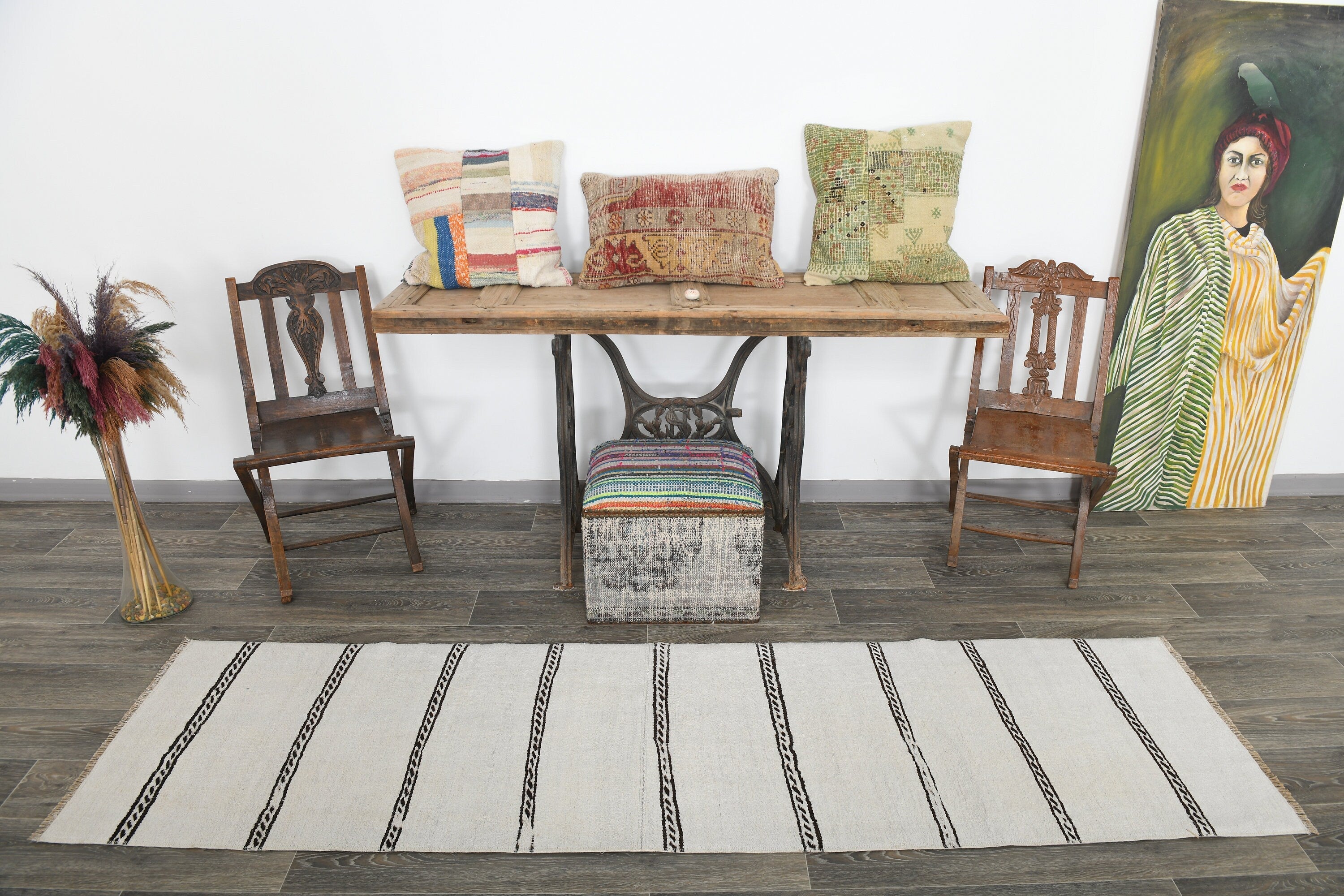 Vintage Hemp Kilim 2'2" x 8'4" ft