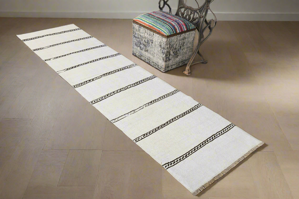 Vintage Hemp Runner Kilim 2'2" x 8'4" ft, Off White