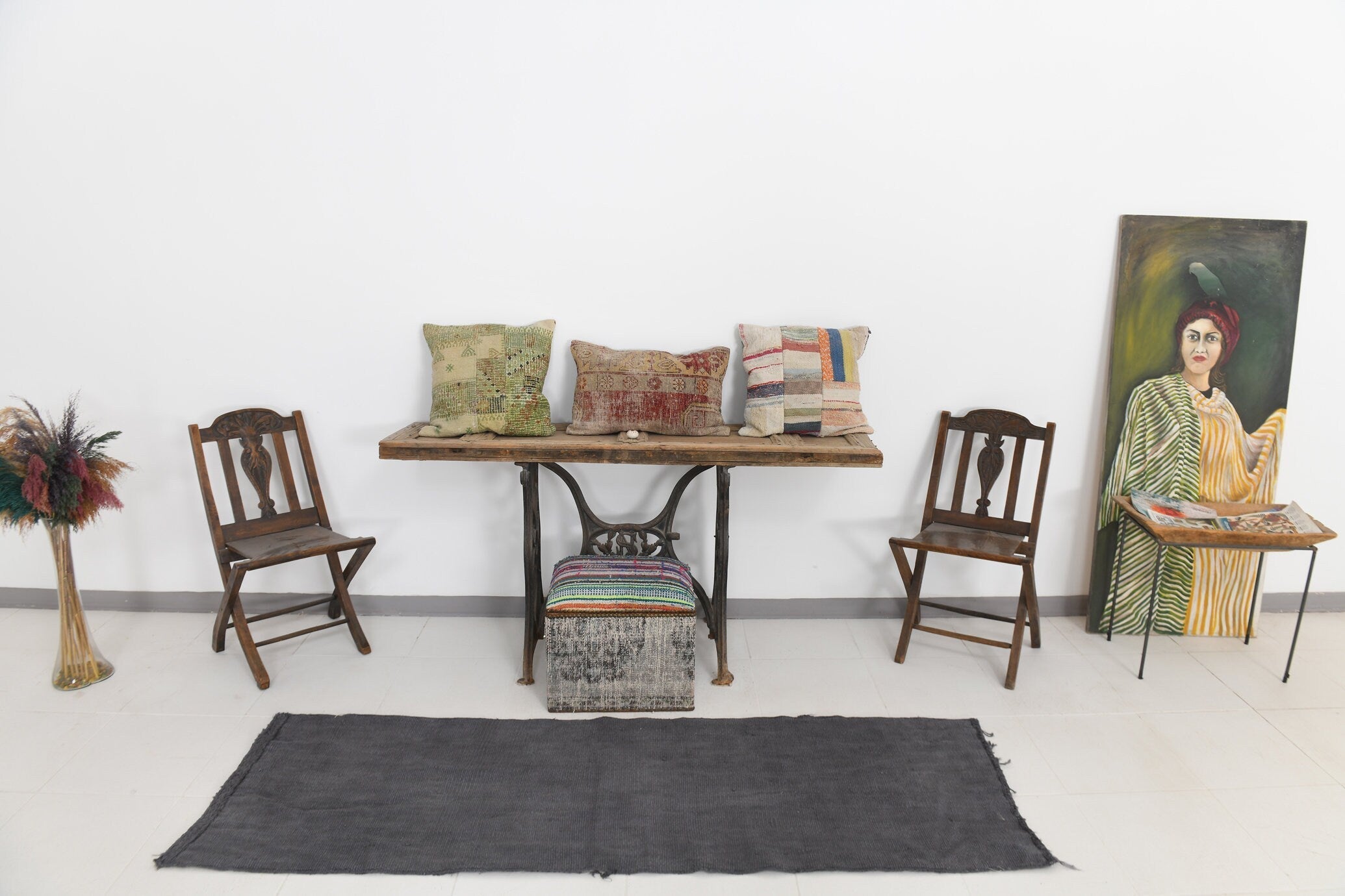 Vintage Hemp Kilim 2’3’’ x 6’12’’ ft