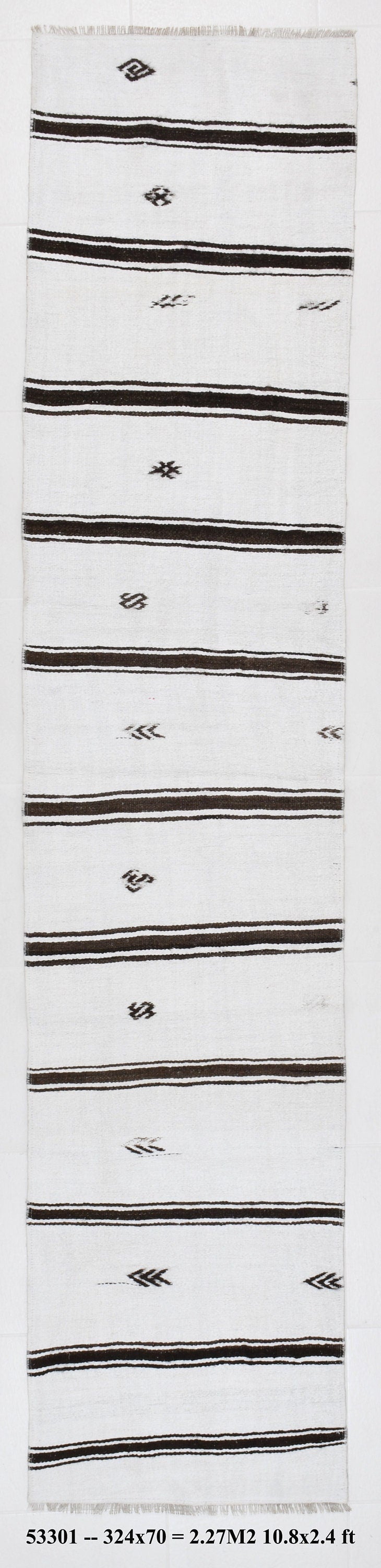 Vintage Hemp Kilim 2’4’’ x 10’8’’ ft