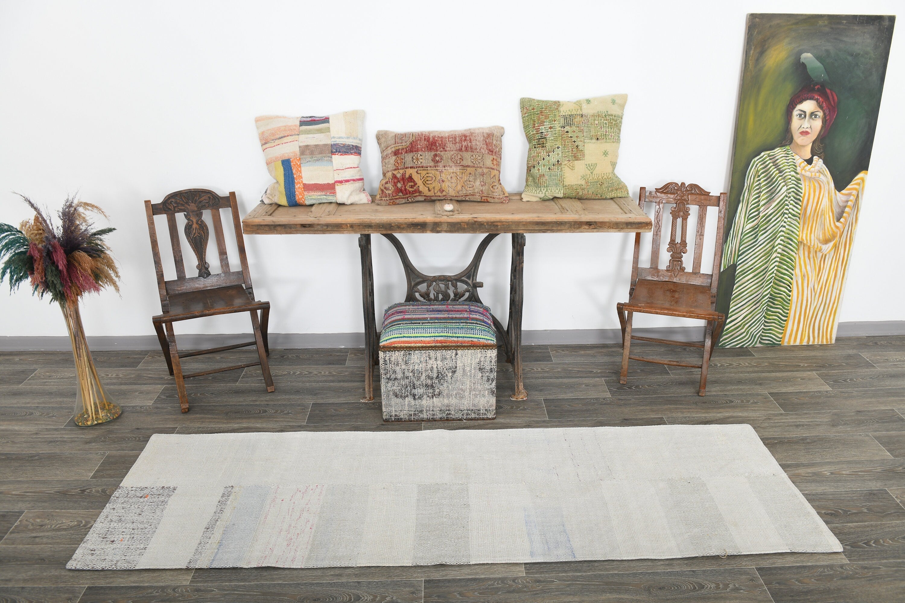 Vintage Hemp Kilim 2'4" x 7'10" ft