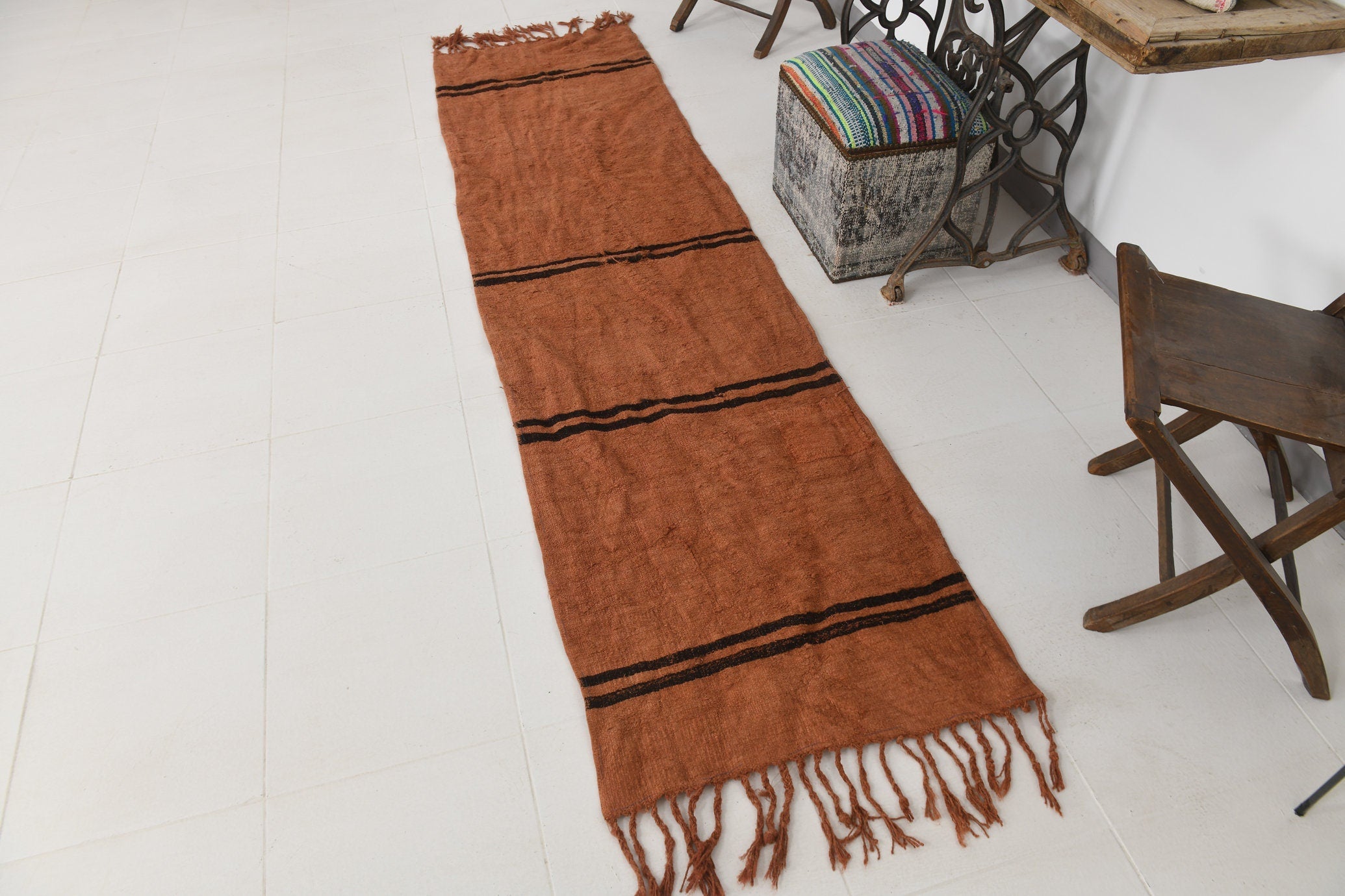 Vintage Hemp Kilim 2’4’’ x 8’11’’ ft