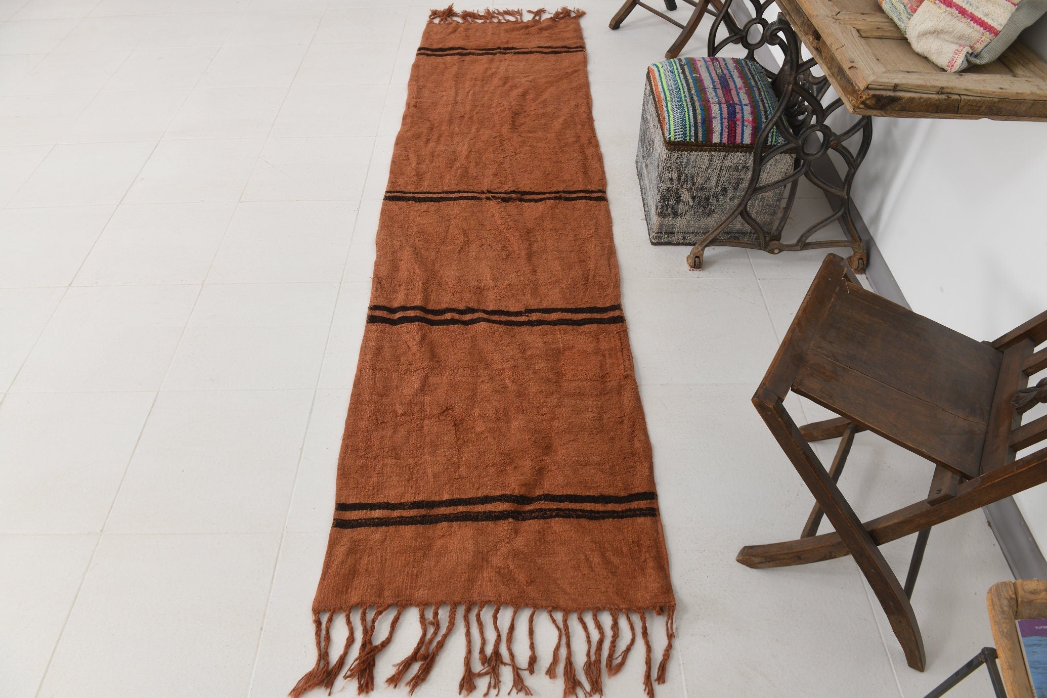 Vintage Hemp Kilim 2’4’’ x 8’11’’ ft