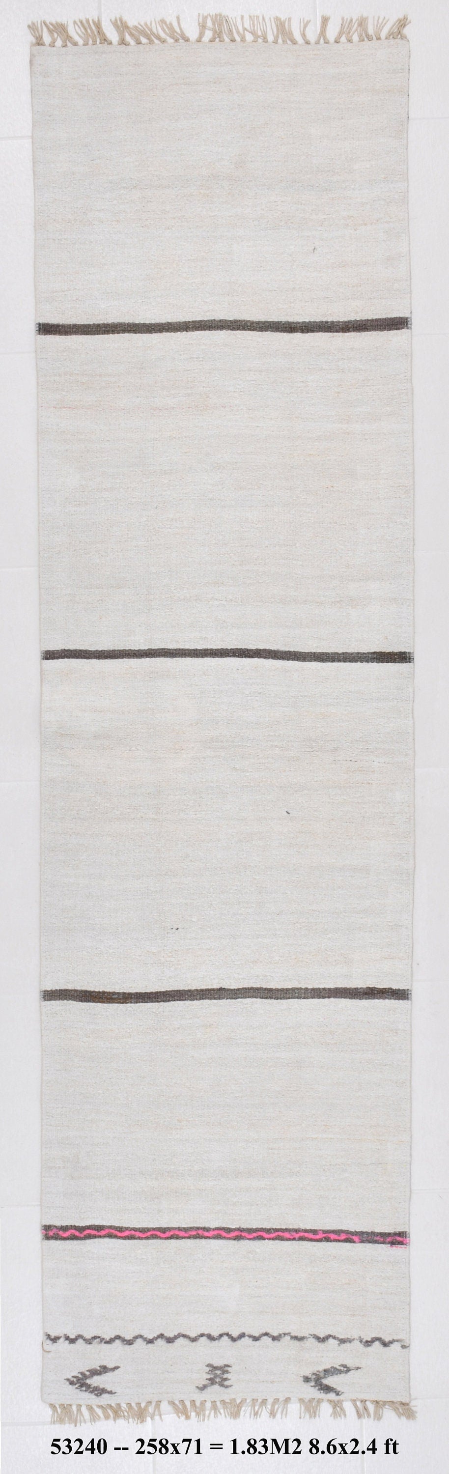 Vintage Hemp Kilim 2’4’’ x 8’6’’ ft